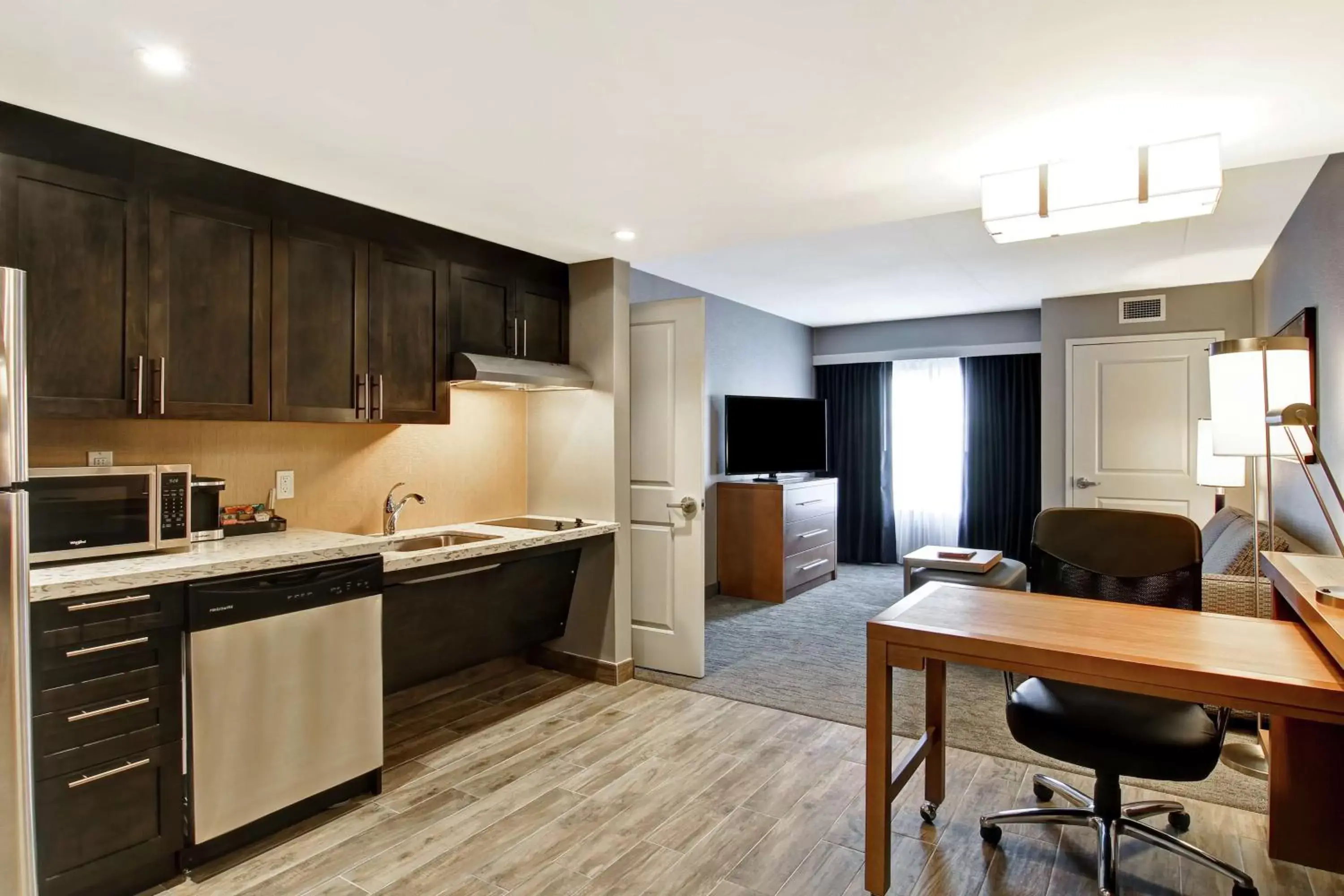 Bedroom, Kitchen/Kitchenette in Homewood Suites By Hilton Ottawa Kanata