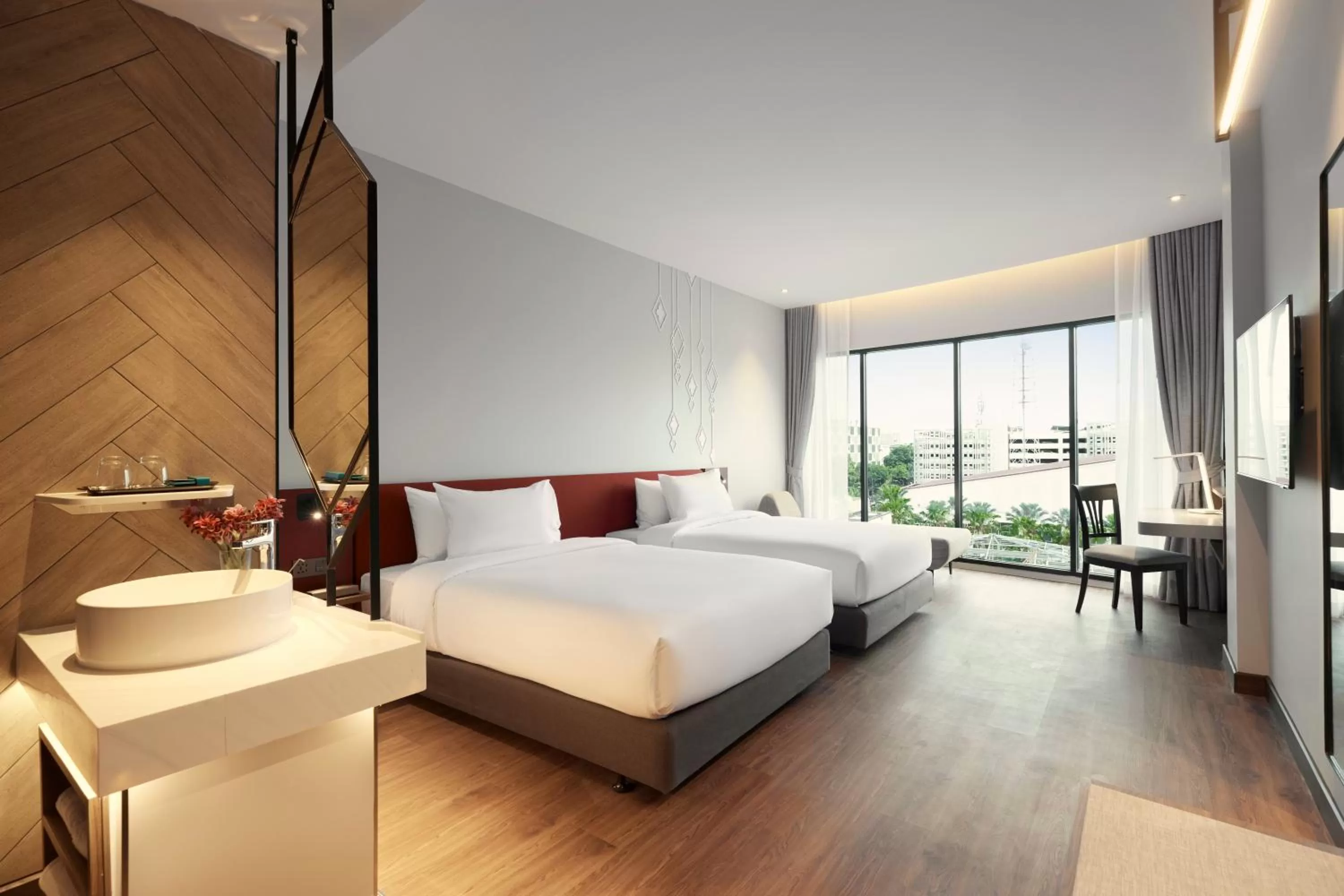 View (from property/room), Bed in Centara Life Hotel Bangkok Phra Nakhon