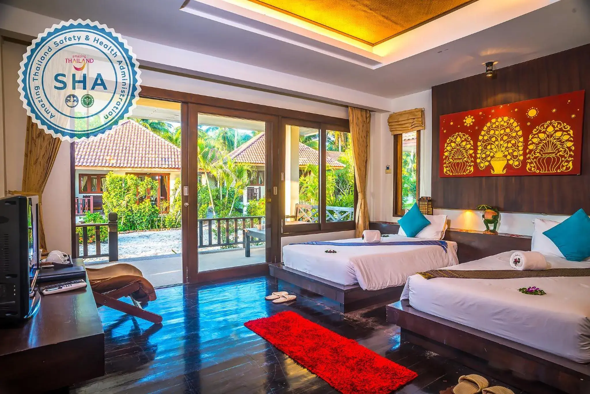 Bed in Am Samui Resort Taling Ngam Bed in Am Samui Resort Taling Ngam