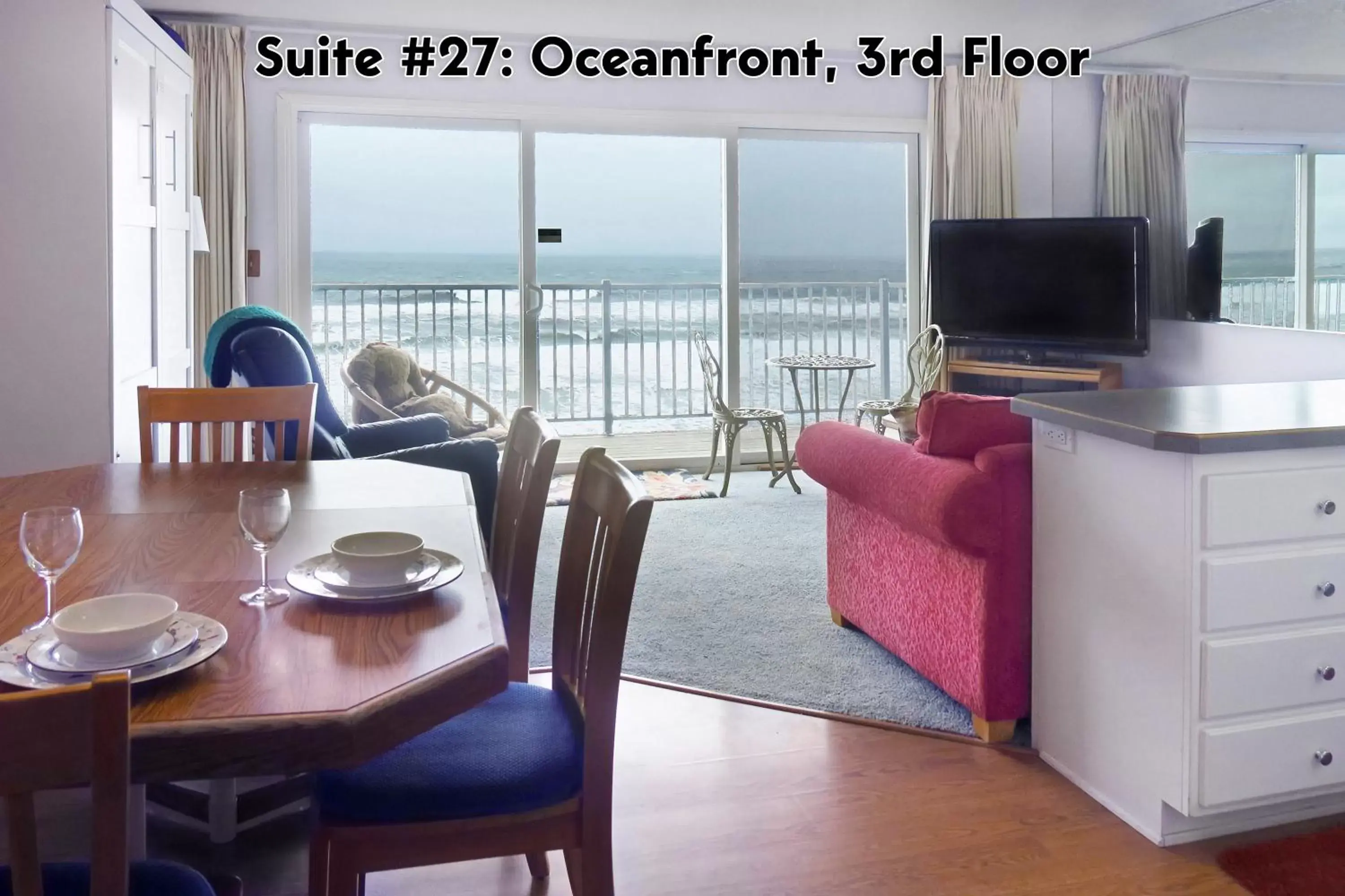 Living room in Ocean Terrace Condominiums