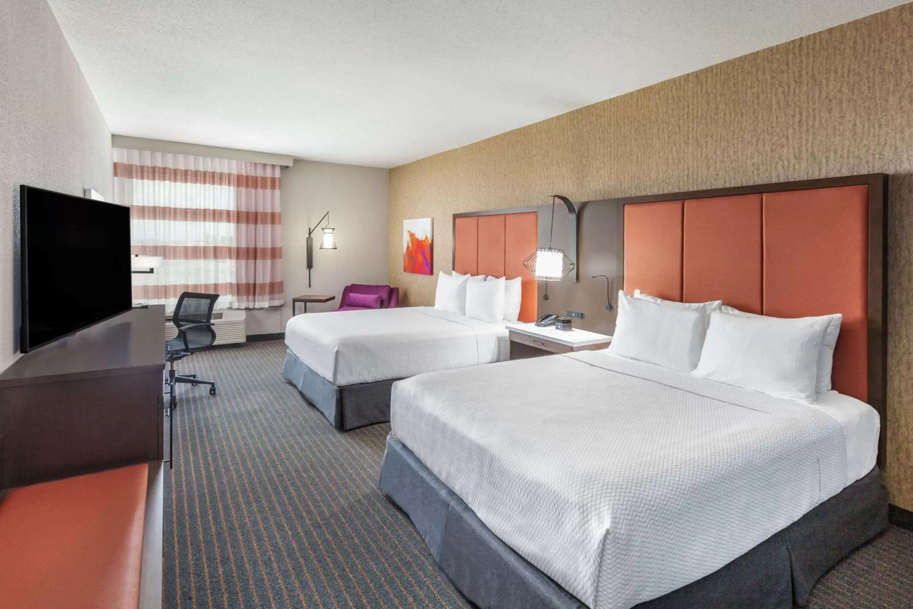 Queen Room with Two Queen Beds and Roll-In Shower - Mobility/Hearing Accessible - Non-Smoking in La Quinta by Wyndham Houston East at Sheldon Rd