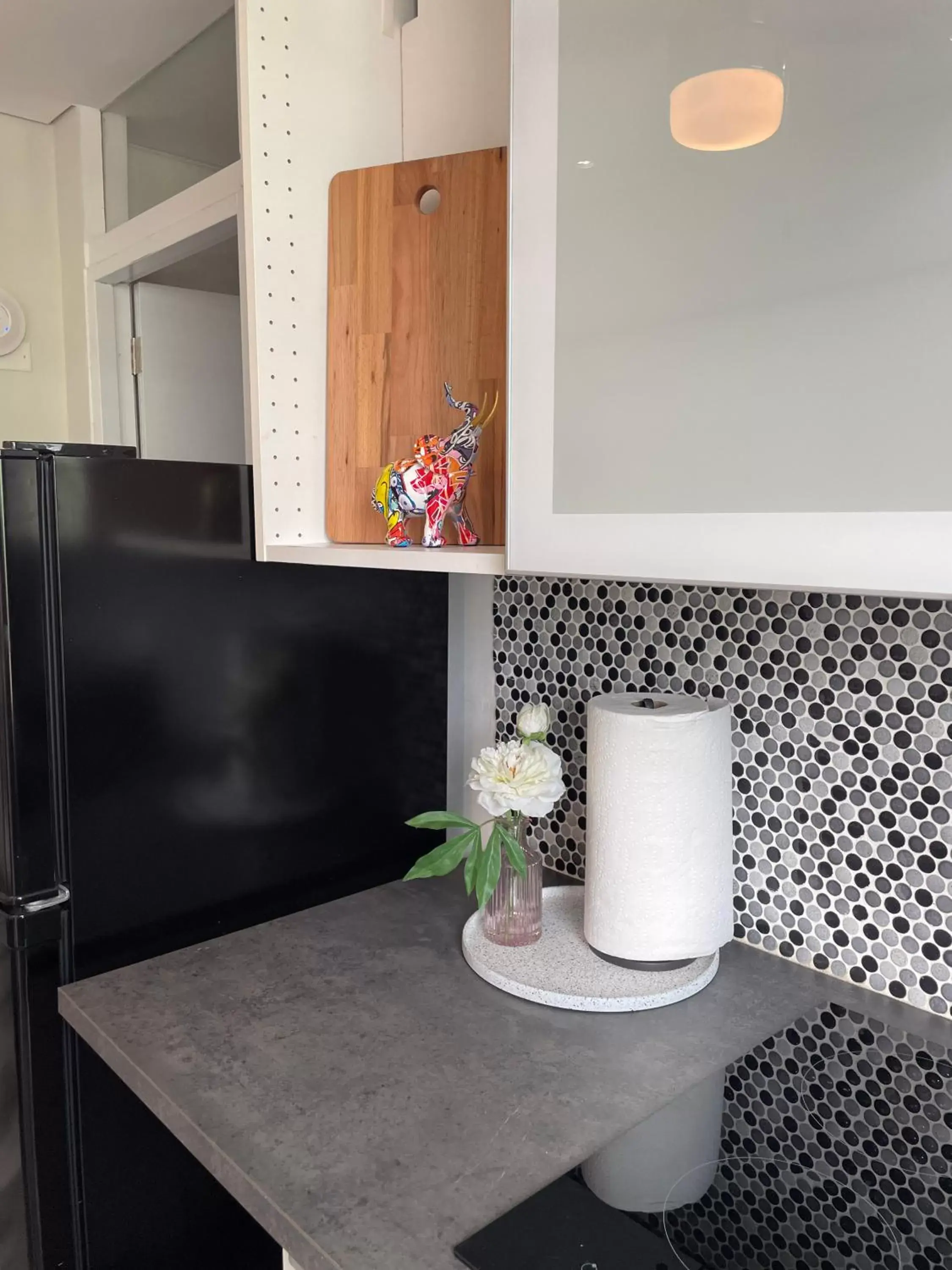 Kitchen or kitchenette, TV/Entertainment Center in Rosalina Urbano