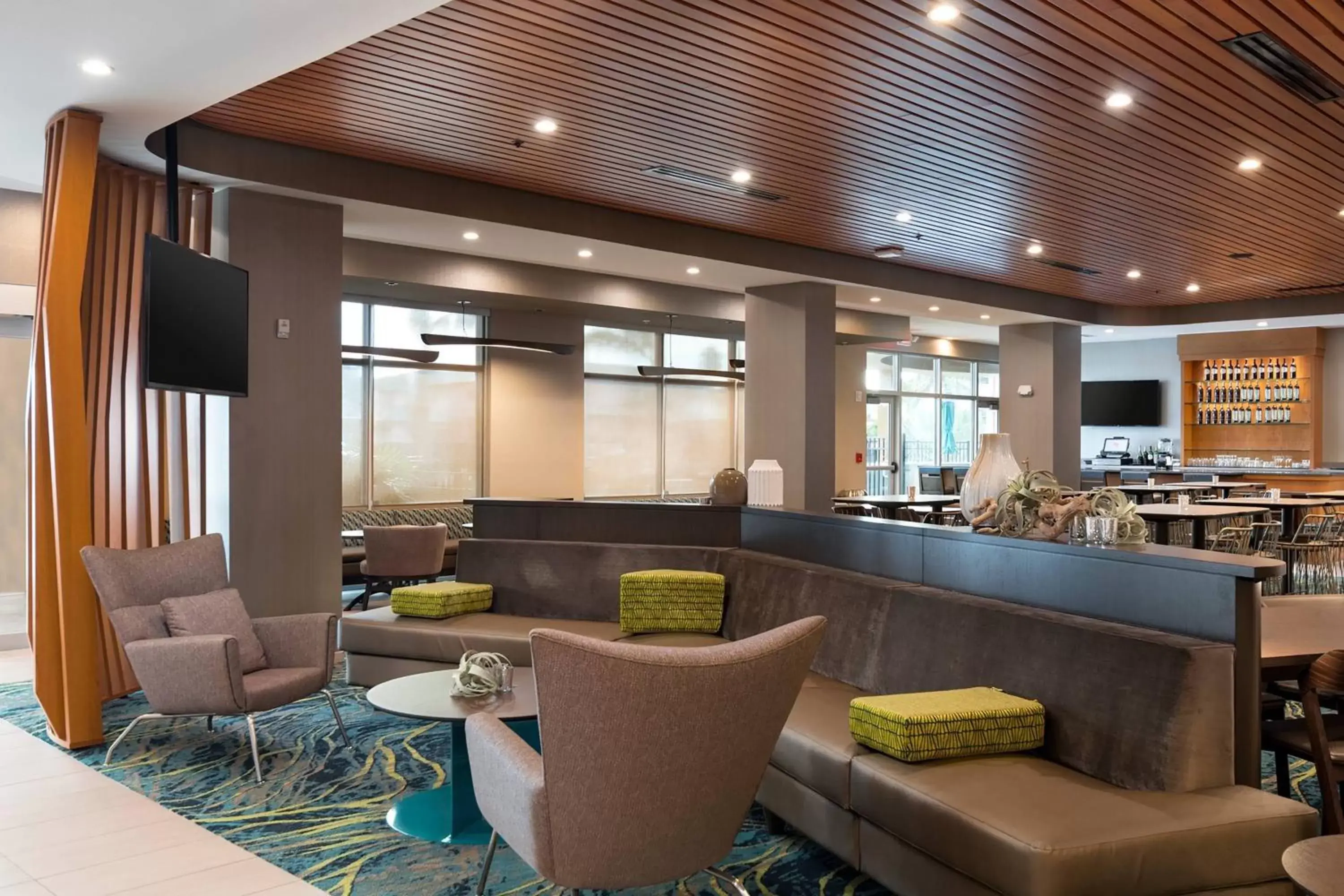 Lobby or reception, Restaurant/Places to Eat in SpringHill Suites by Marriott Cape Canaveral Cocoa Beach