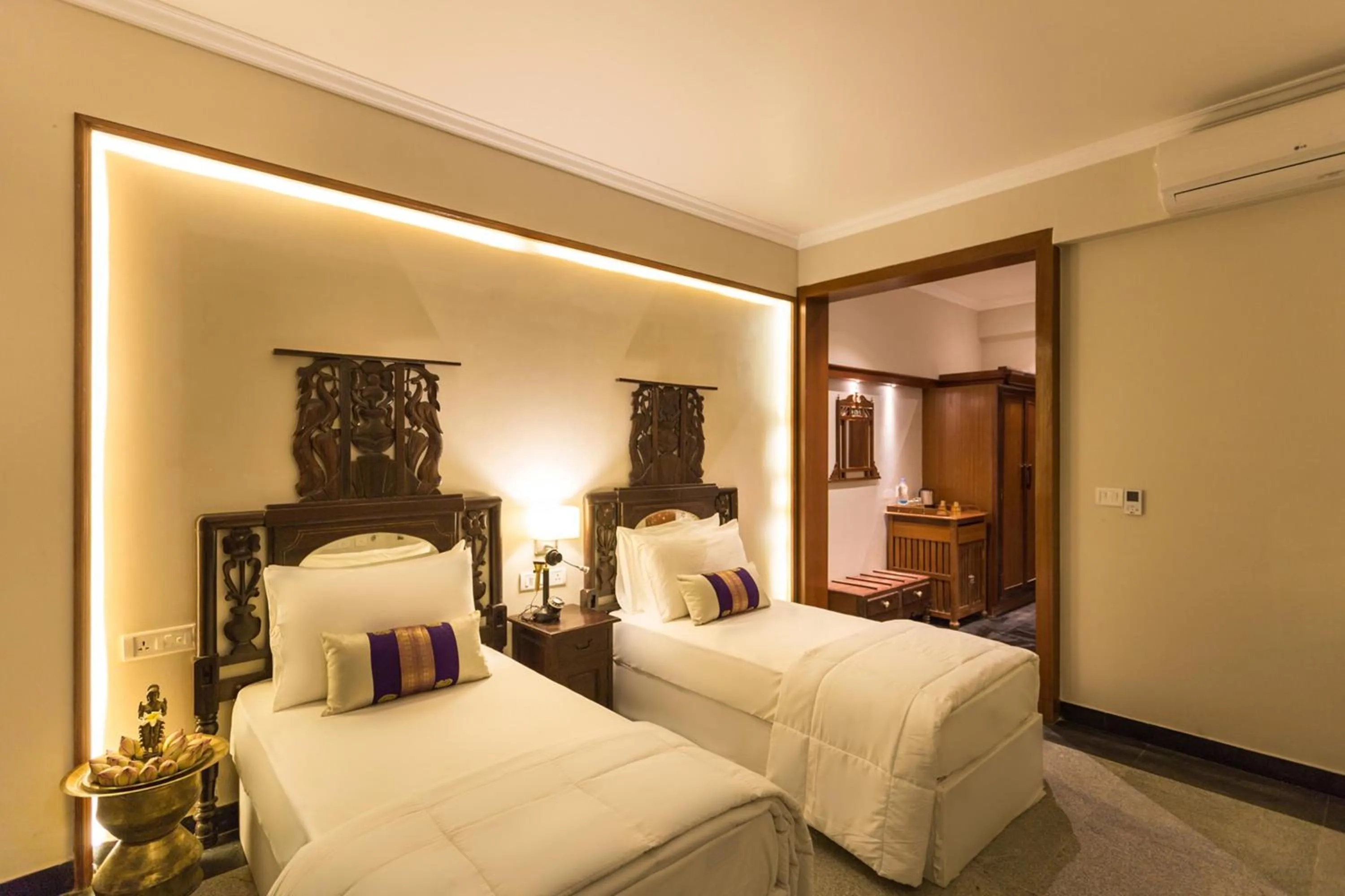 Bed in Svatma - A Luxury Heritage Resort