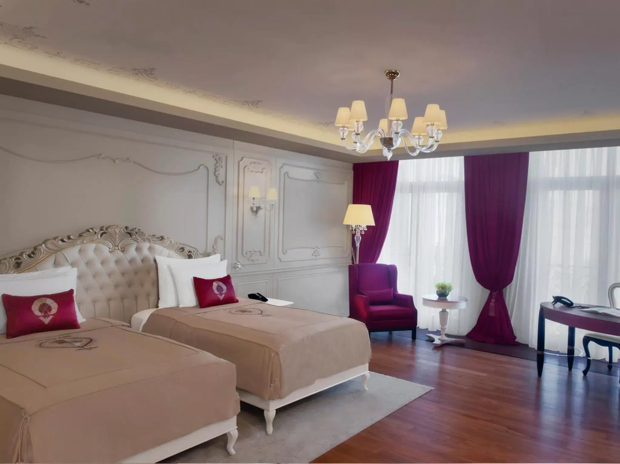 Decorative detail, Bed in CVK Park Bosphorus Hotel Istanbul