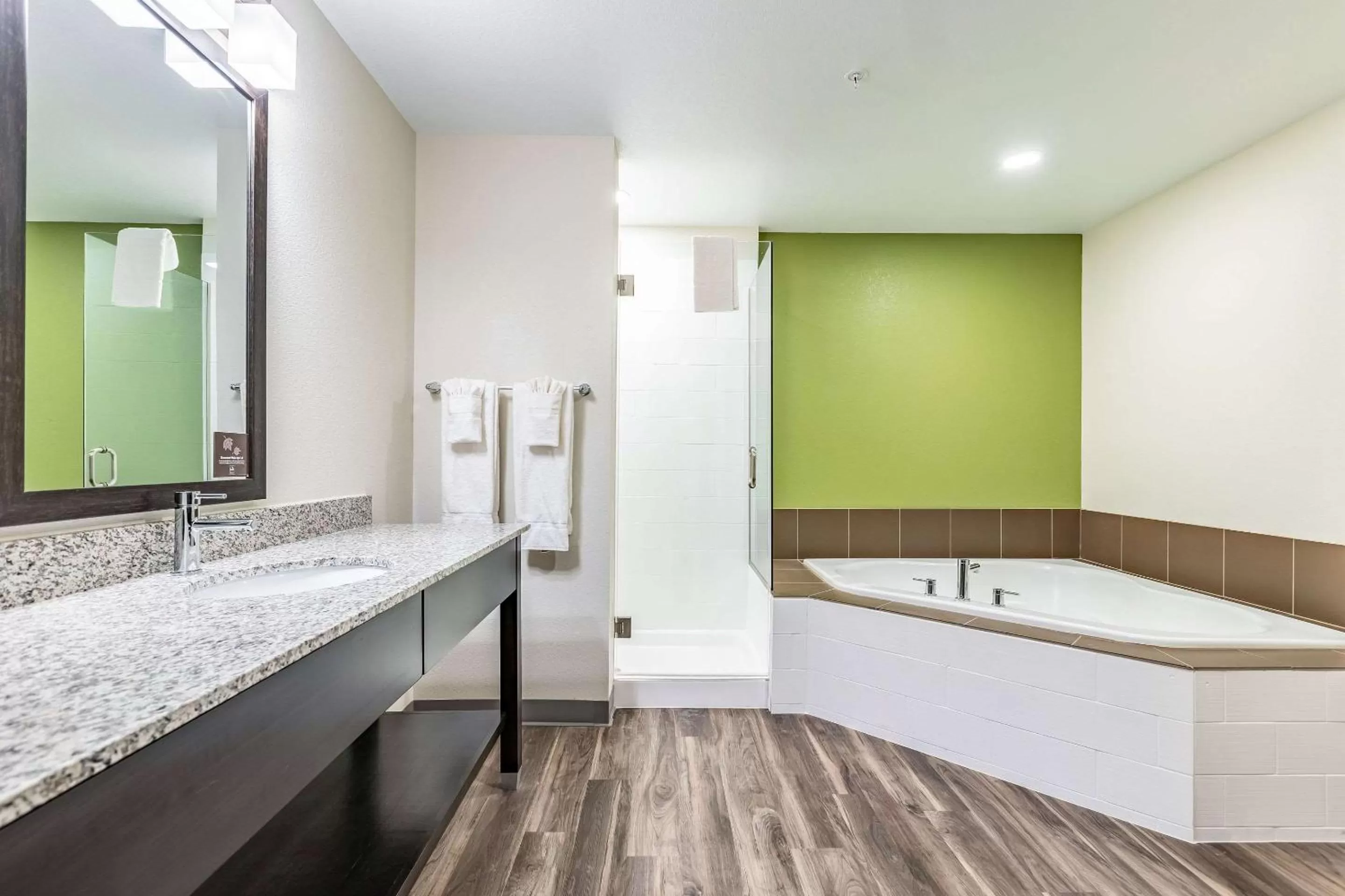 Bathroom in Sleep Inn & Suites Mt Hope near Auction & Event Center