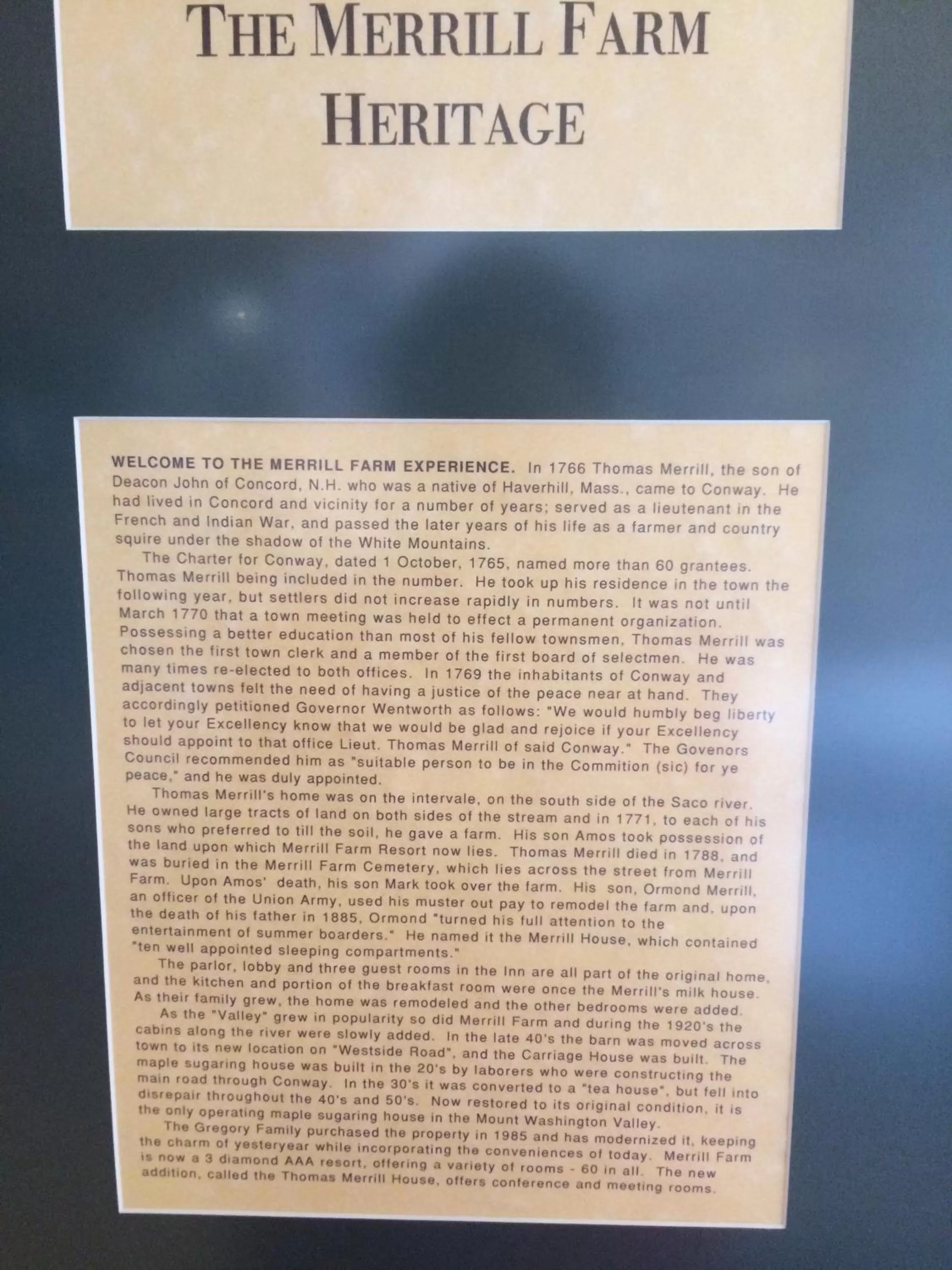 Landmark view in Merrill Farm Inn