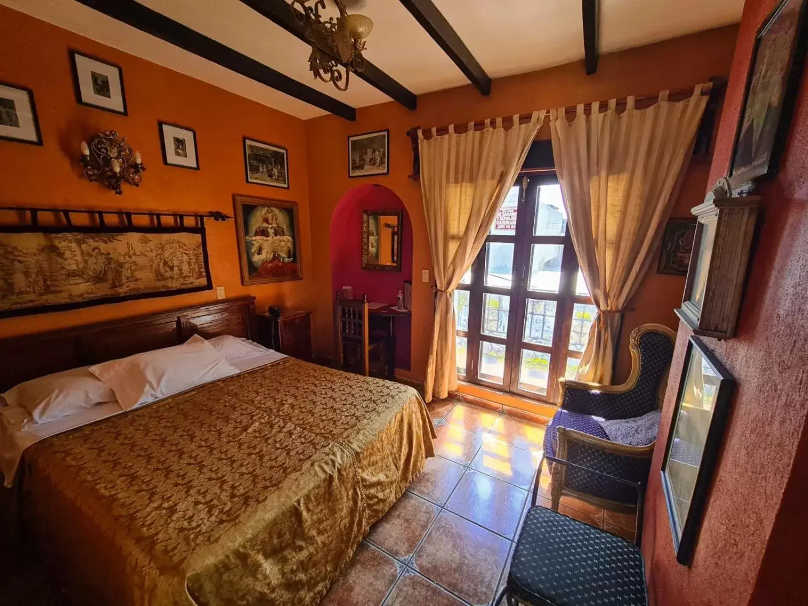 Bed in Hotel Boutique Casona Maya Mexicana