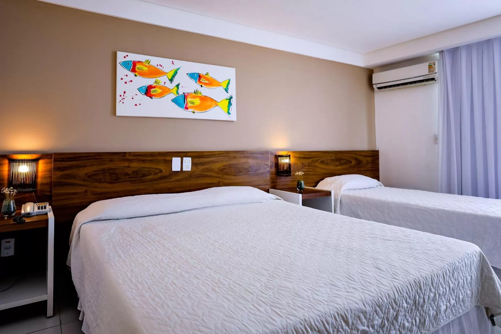 Photo of the whole room, Bed in Porto Suítes Natal Hotel