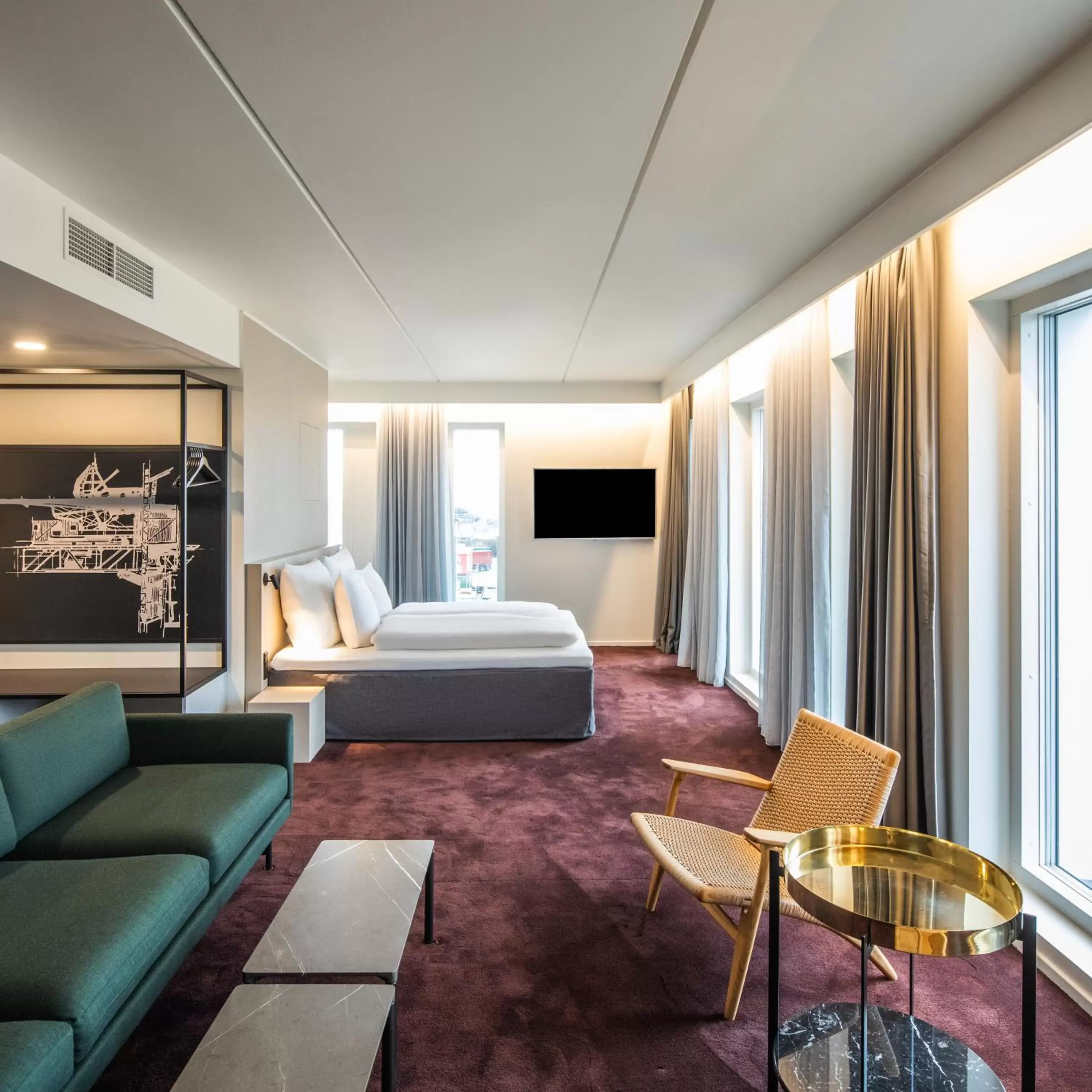 Living room in Comwell Copenhagen Portside Dolce by Wyndham