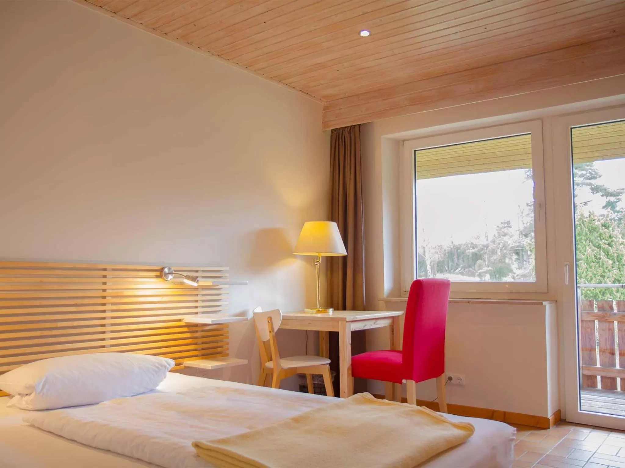 Bed in Biohotel Spöktal