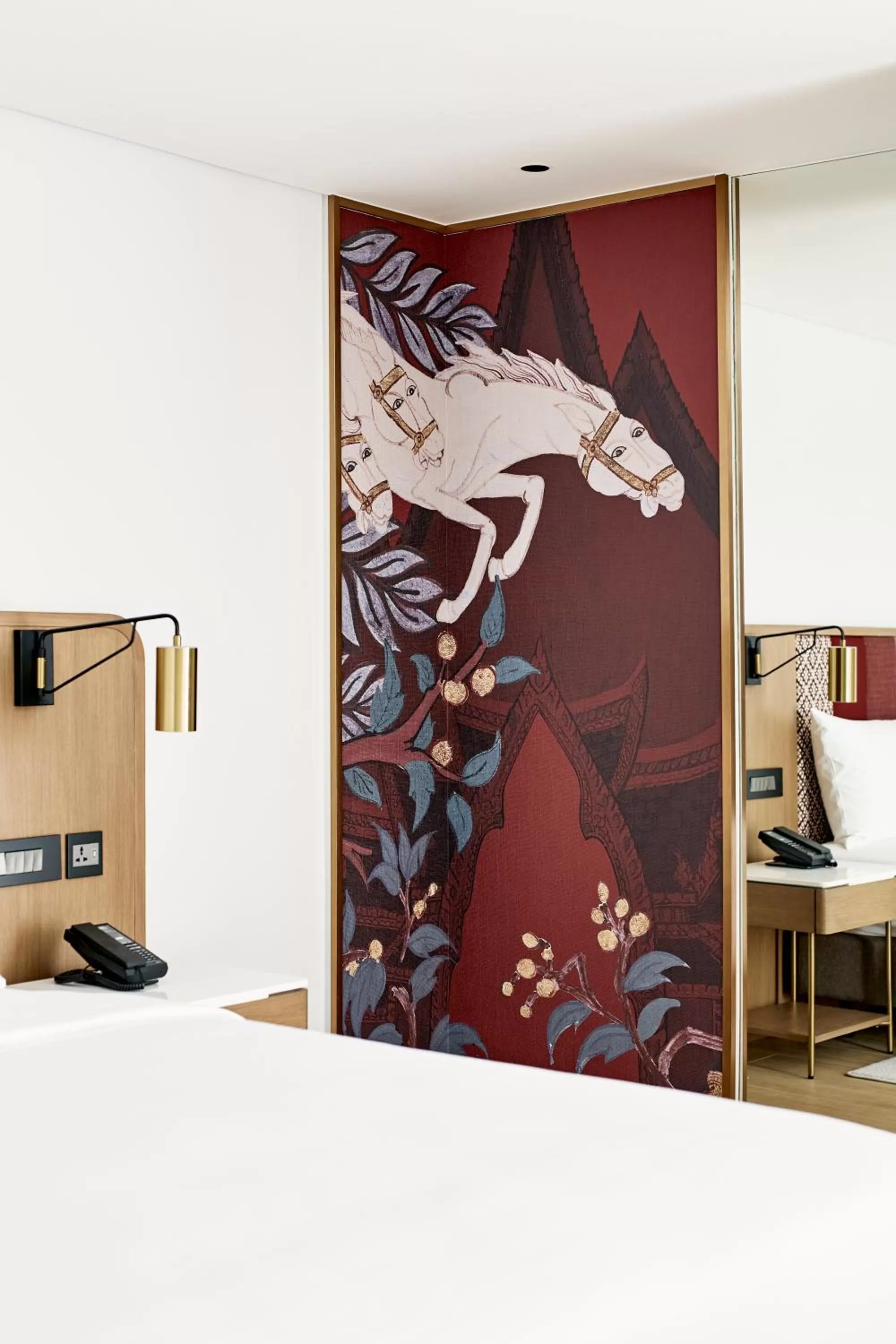 Decorative detail, Bed in Montien Hotel Surawong Bangkok