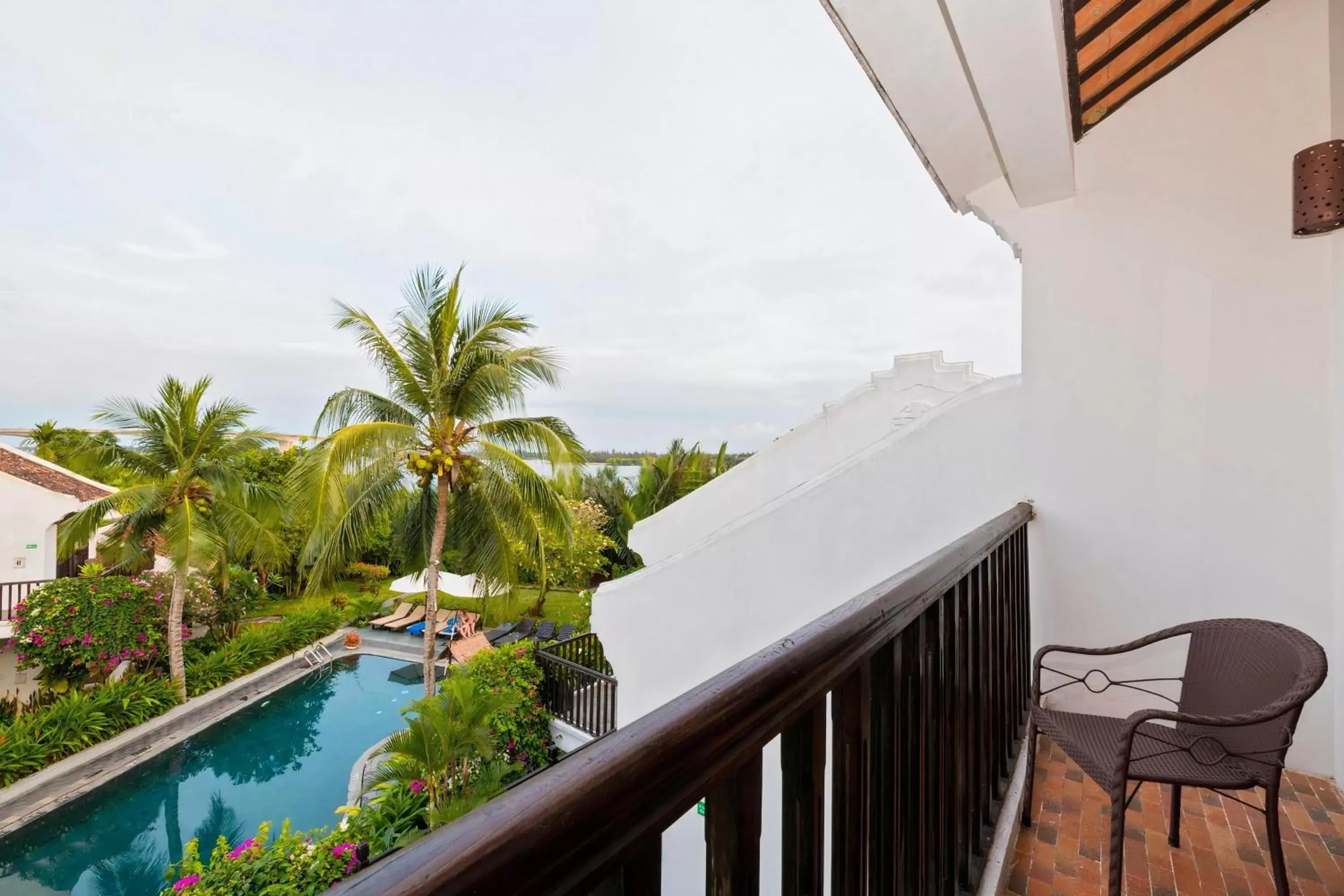 View (from property/room), Balcony/Terrace in Hoi An Coco River Resort & Spa