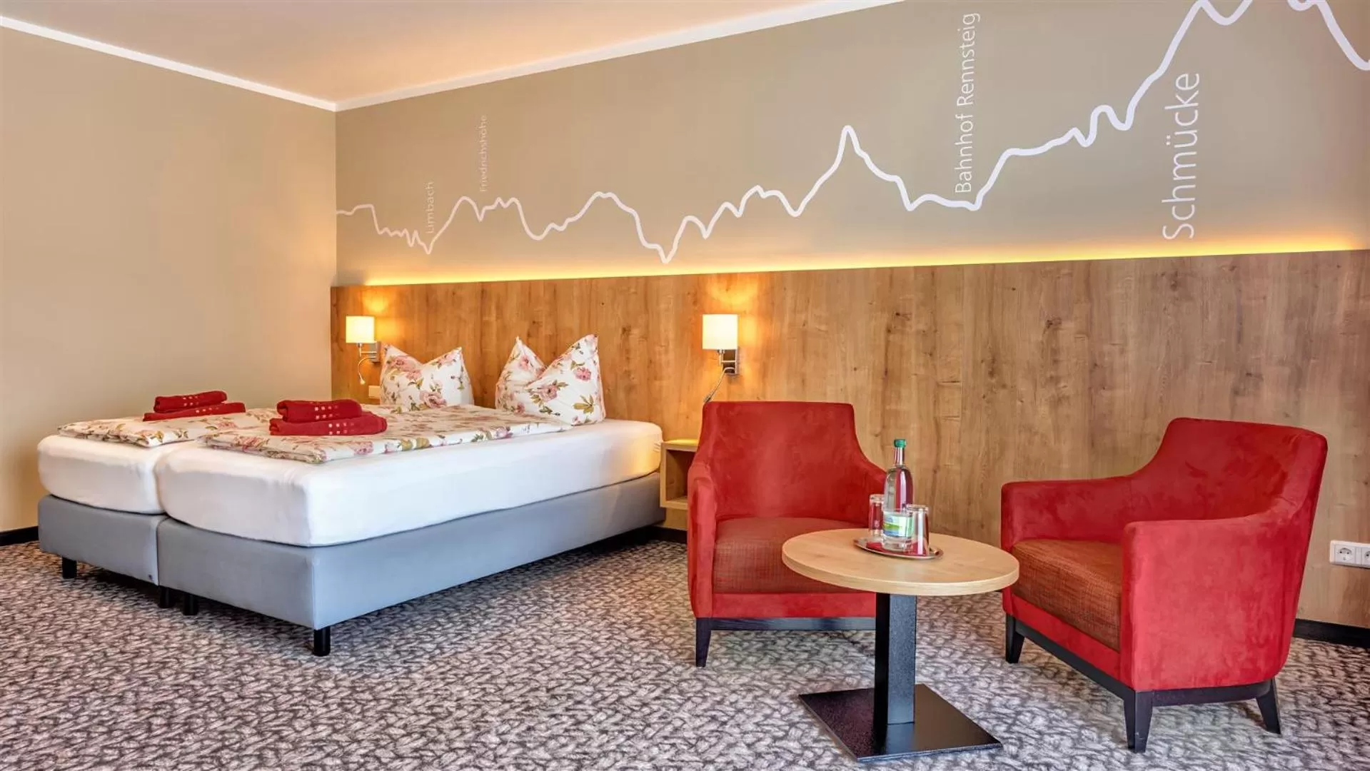 Living room, Bed in Hotel Traumblick