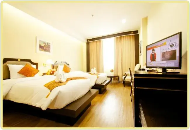 Bed in Wangchan Riverview Hotel