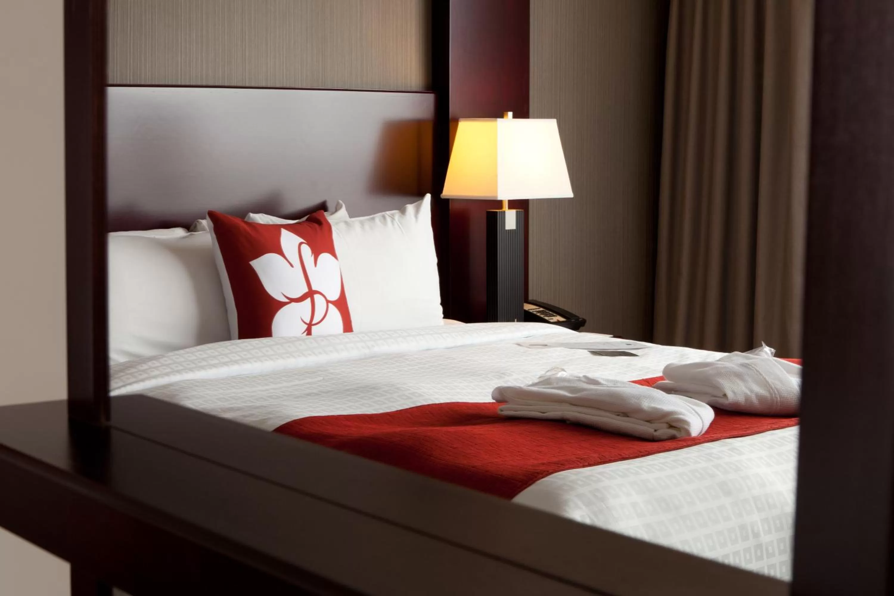 Decorative detail, Bed in Chateau Lacombe Hotel