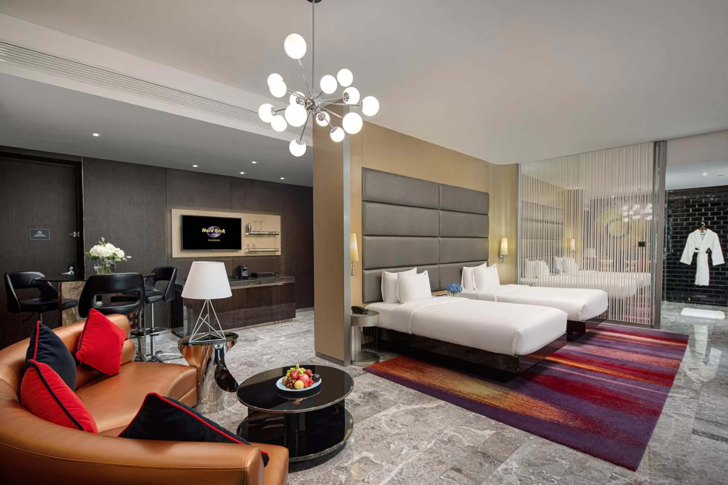 Bed, Seating Area in Hard Rock Hotel Shenzhen