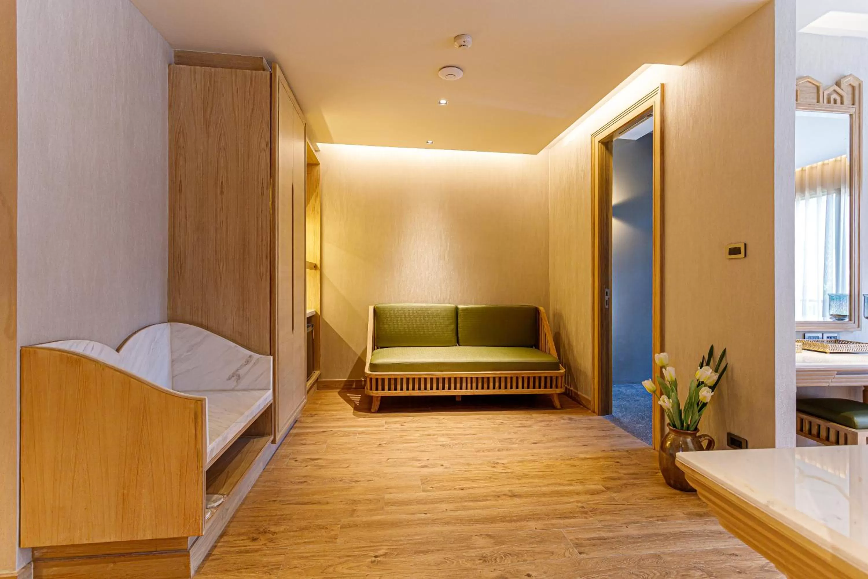 Living room, Bed in W1Bangkoknoi Hotel