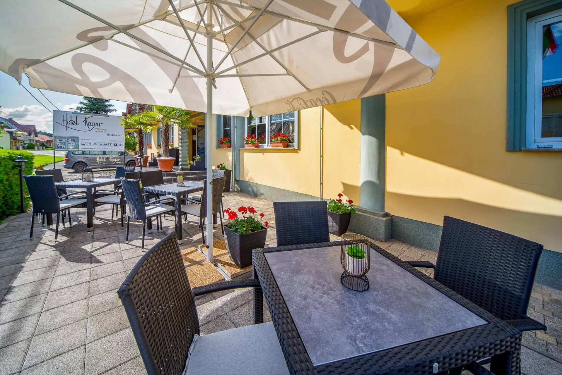 Patio in Wellness Hotel Kager Harkány