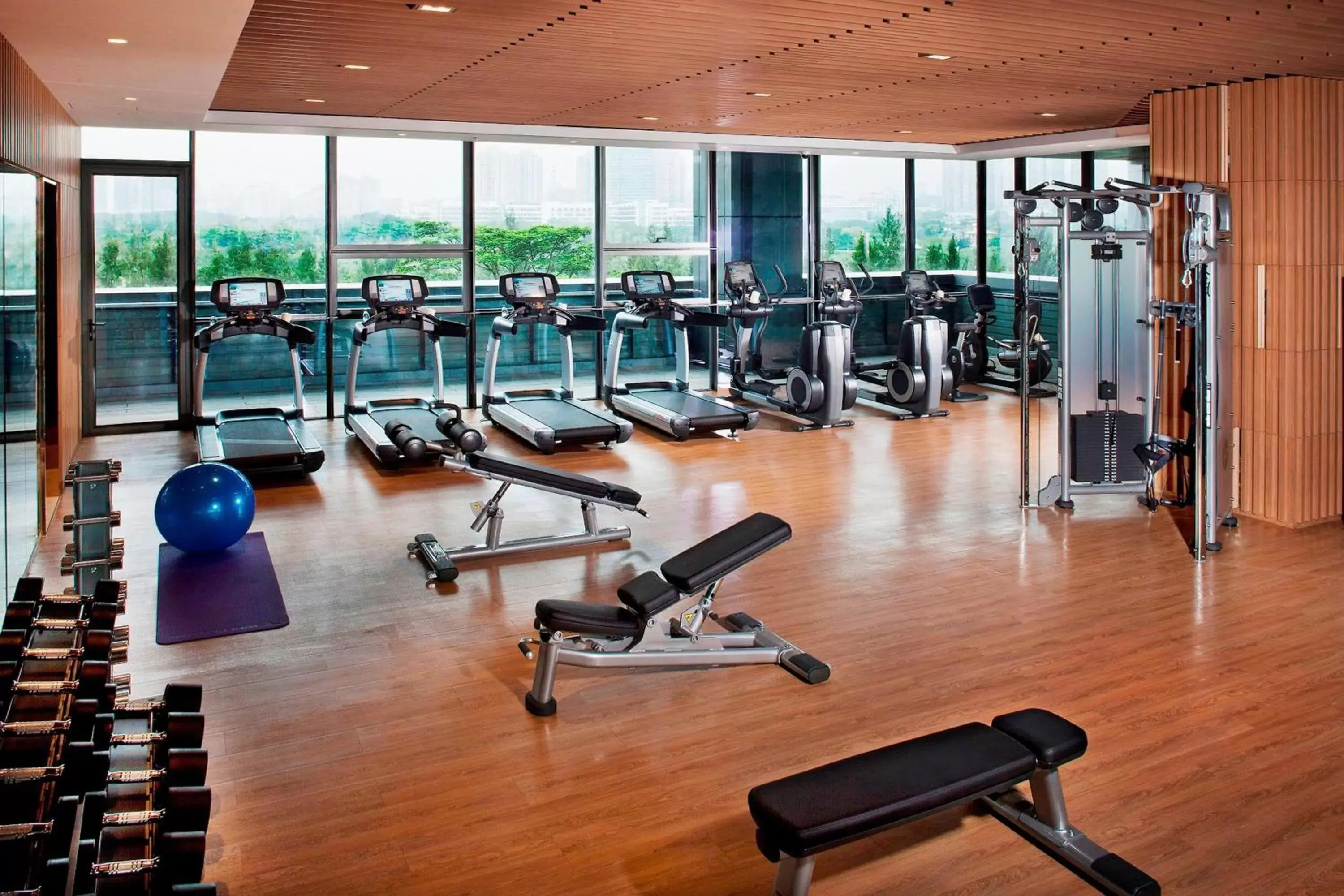 Fitness centre/facilities, Fitness Center/Facilities in The OCT Harbour, Shenzhen - Marriott Executive Apartments