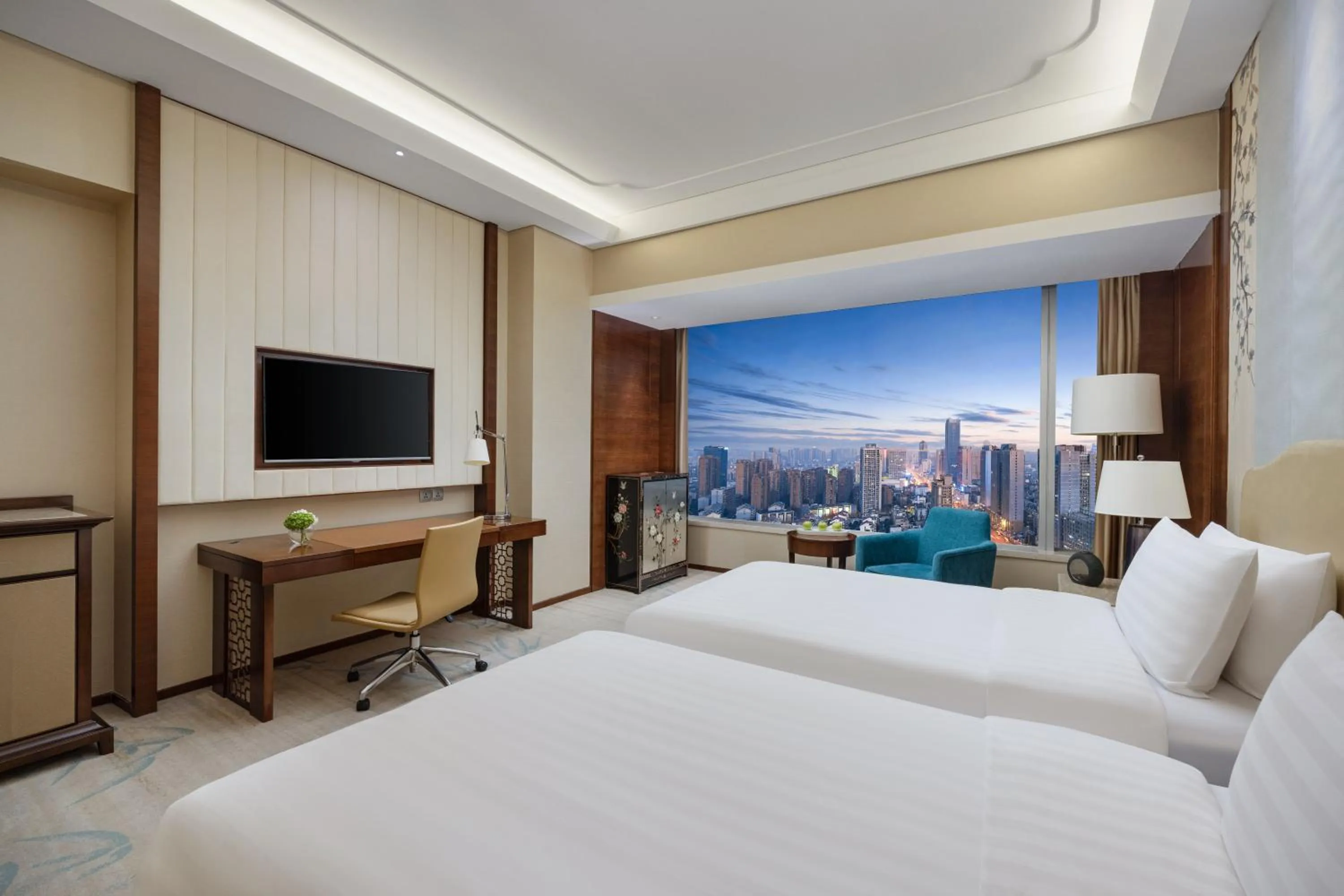 Bedroom, Bed in Shangri-La Hefei