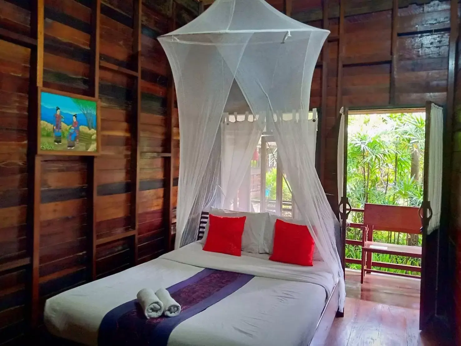Bed in Namkhong Guesthouse and Resort