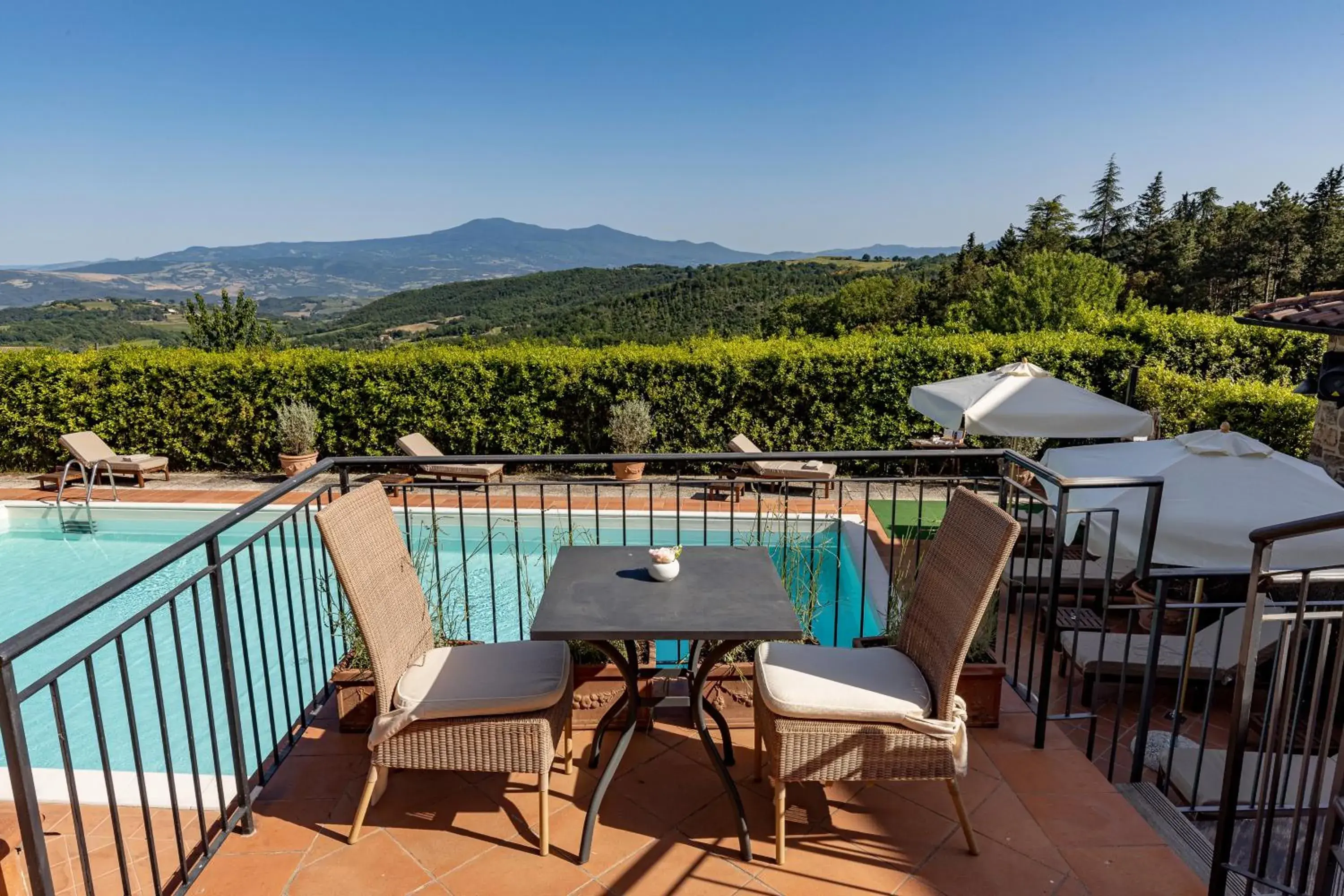 Balcony/Terrace, Pool View in Si Montalcino Hotel & Restaurant