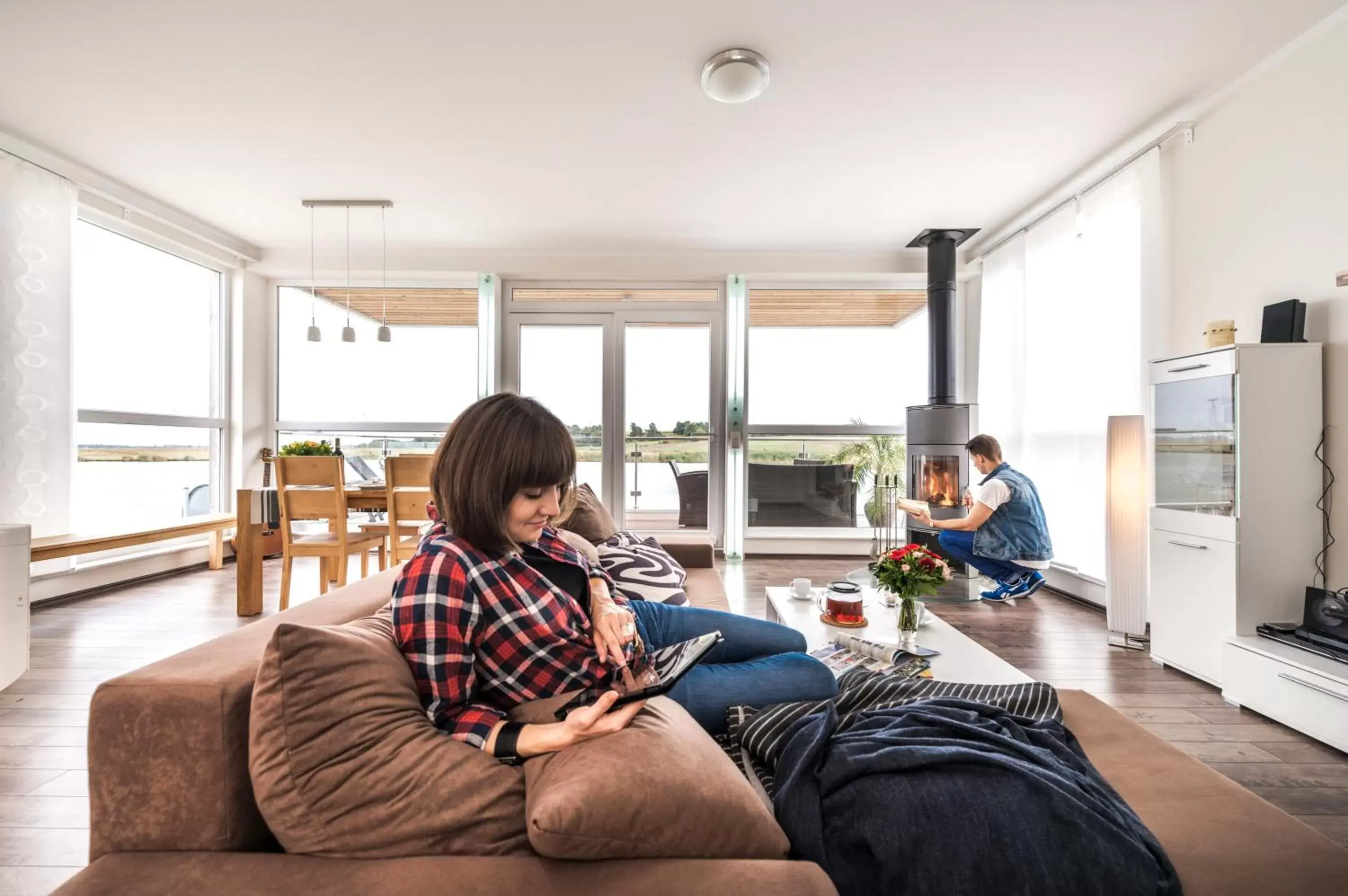 Living room in Schwimmende Häuser im BALTIC SEA RESORT