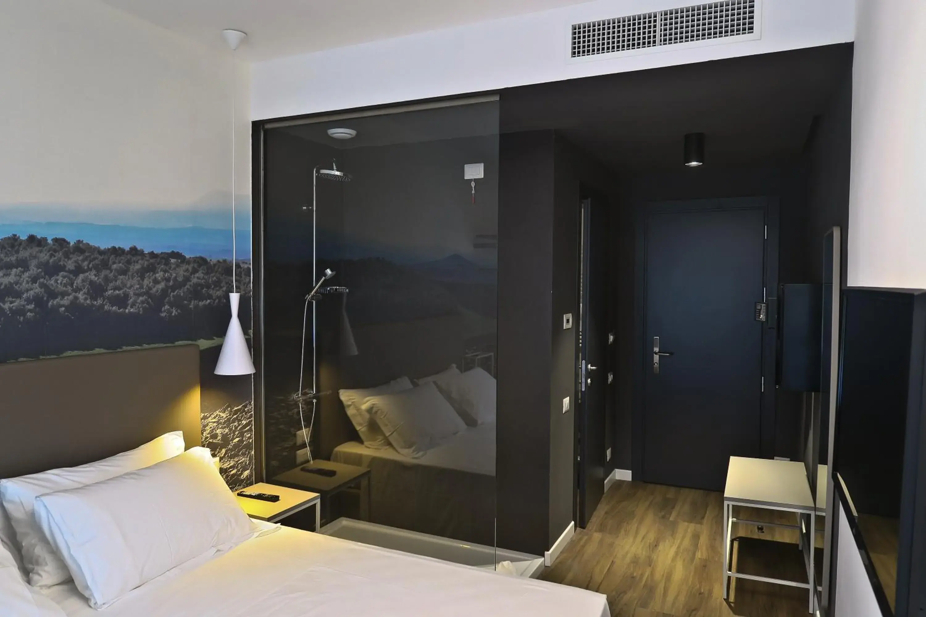 Shower, TV/Entertainment Center in Best Western Hotel Corsi