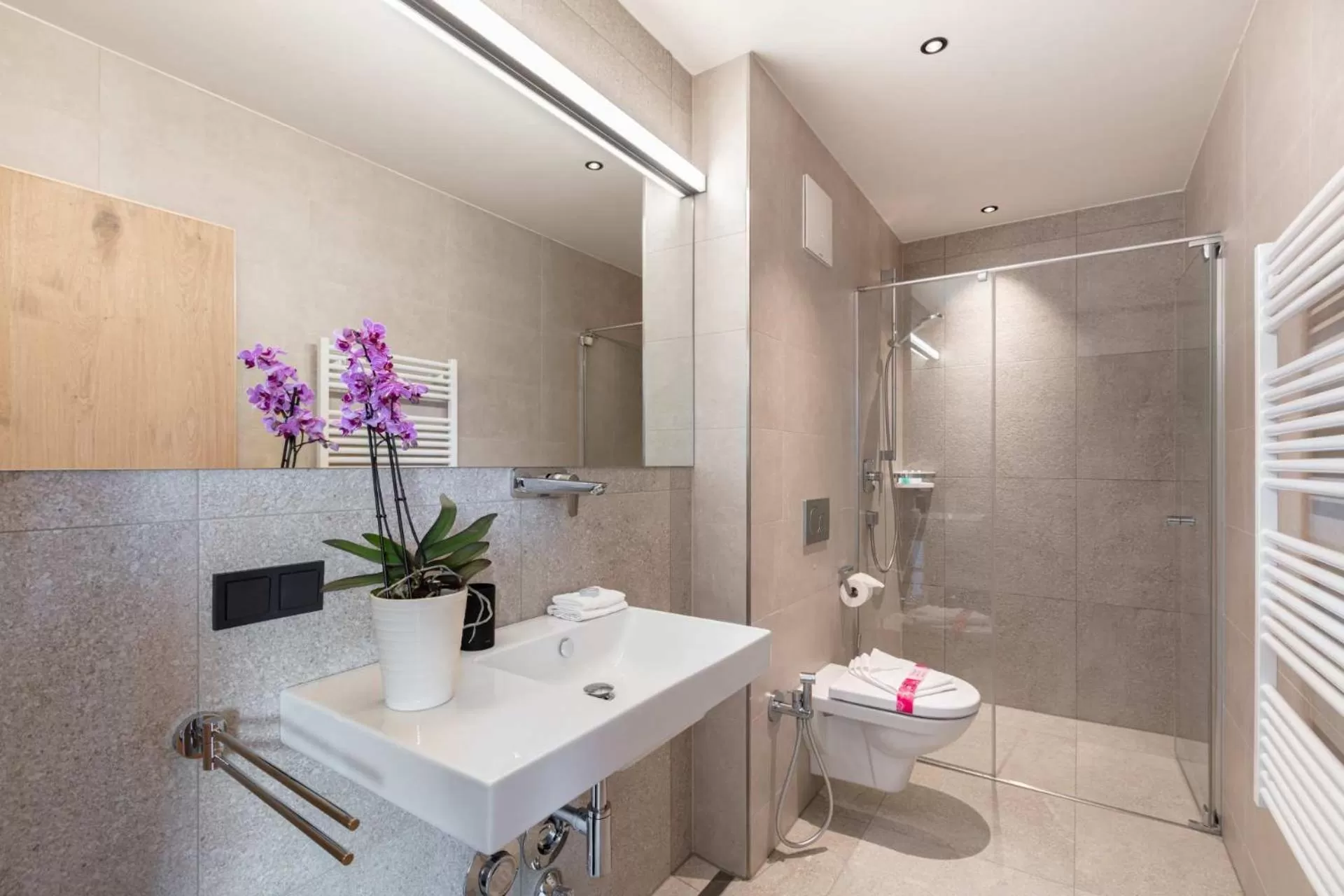 Bathroom in Emma Deluxe Aparthotel aircondition in summer & ganzjährig beheizter Außenpool direkt beim Skibus