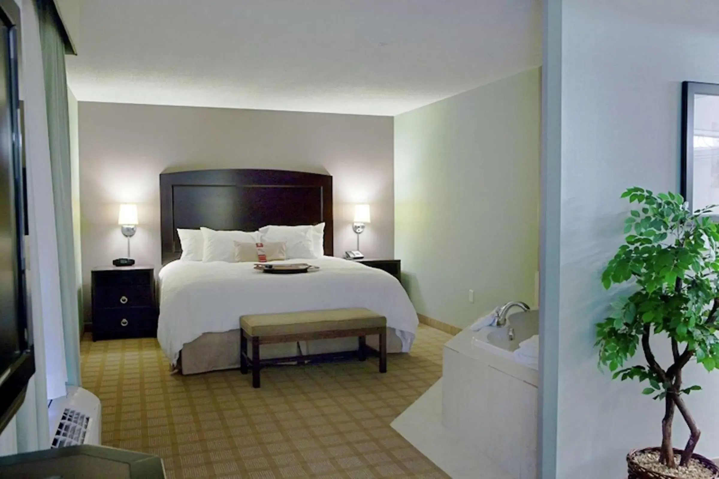 Bathroom, Bed in Hampton Inn & Suites Detroit-Canton