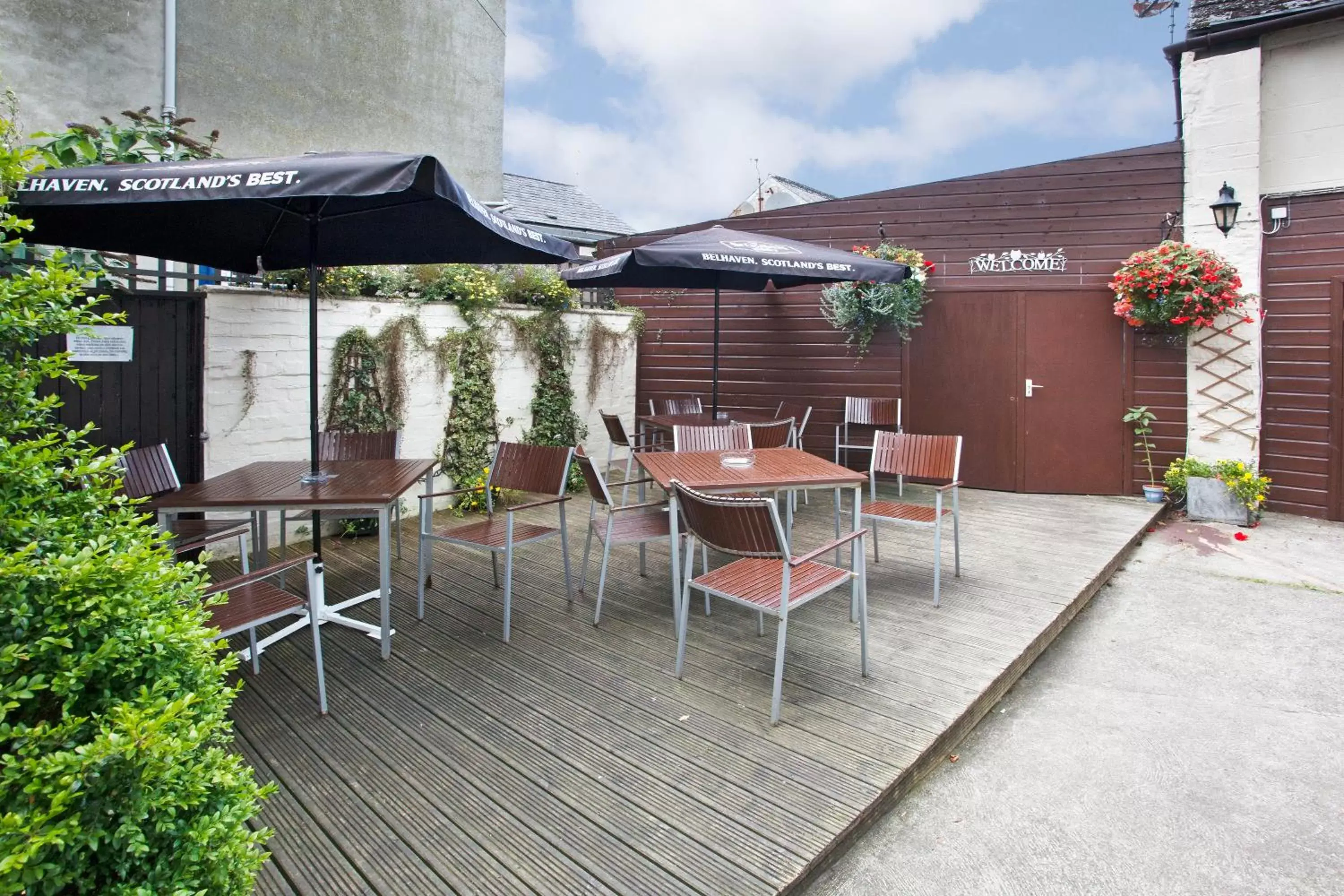 Patio in The Kirkcudbright Bay Hotel