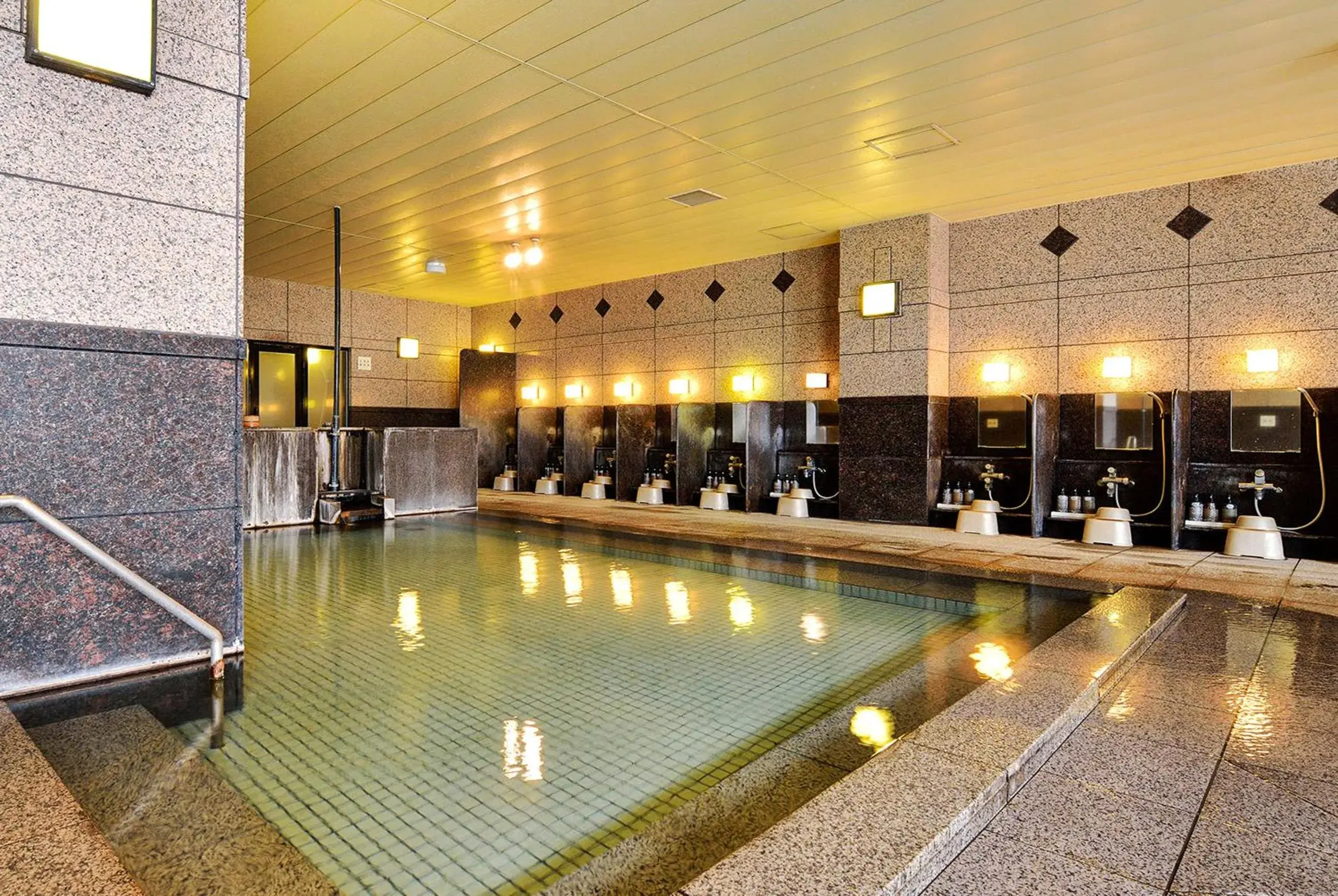 Hot Spring Bath, Swimming Pool in Asahidake Onsen Hotel Bear Monte