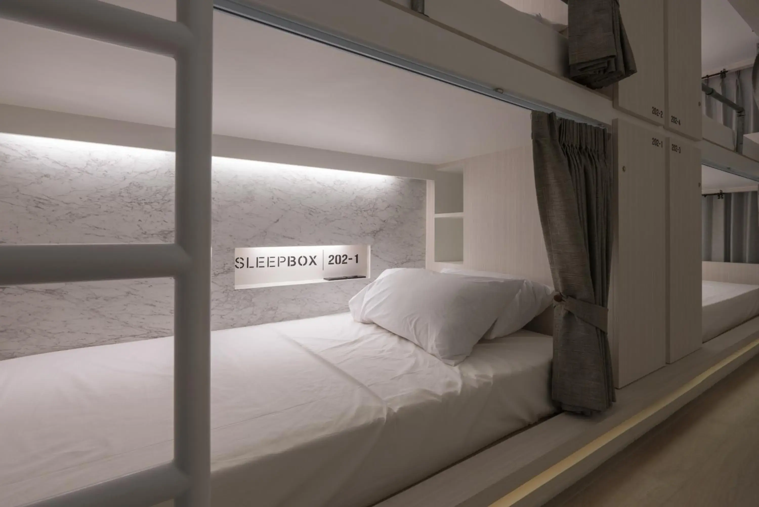 bunk bed in Sleepbox Sukhumvit 22