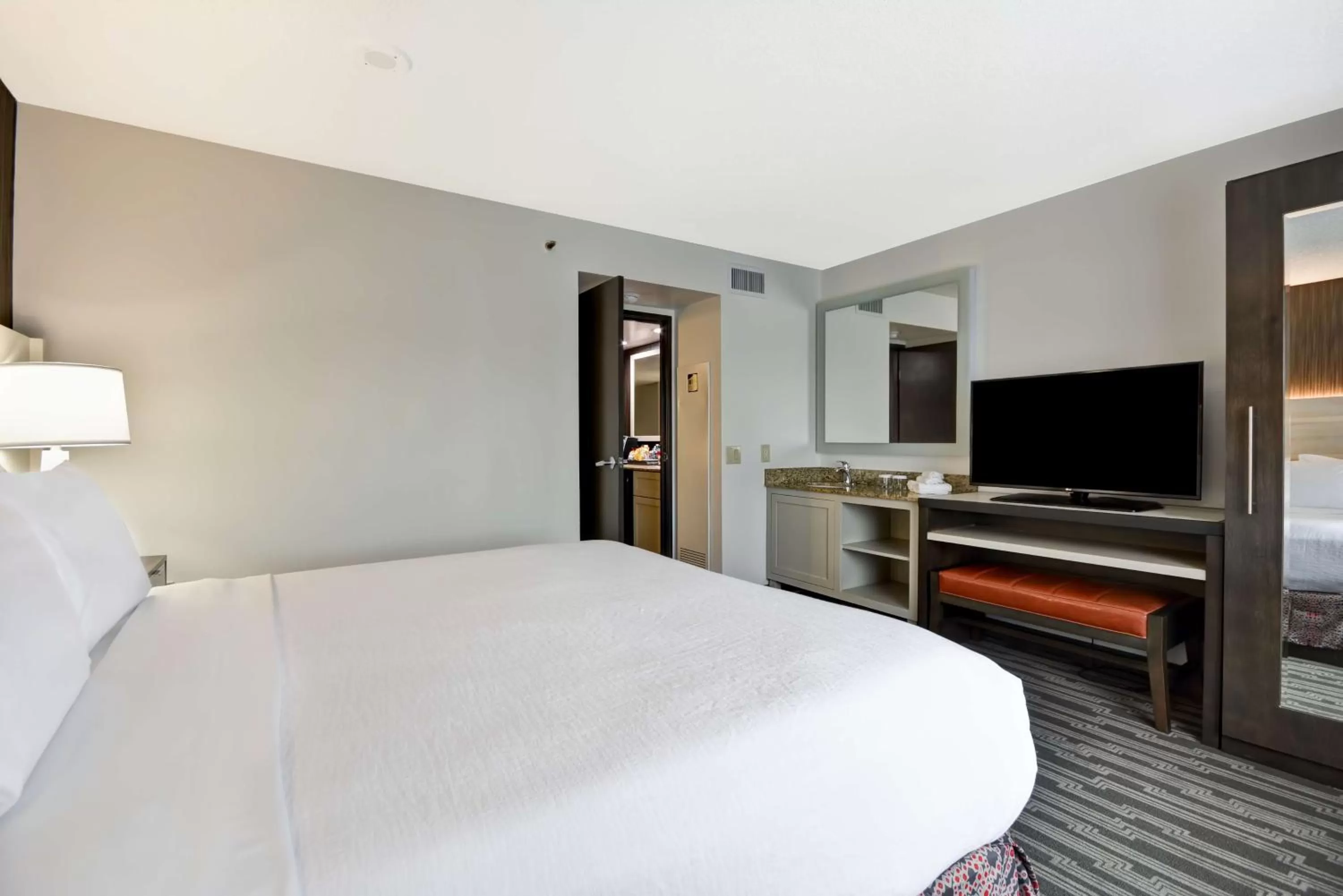 Bed in Embassy Suites Charlotte