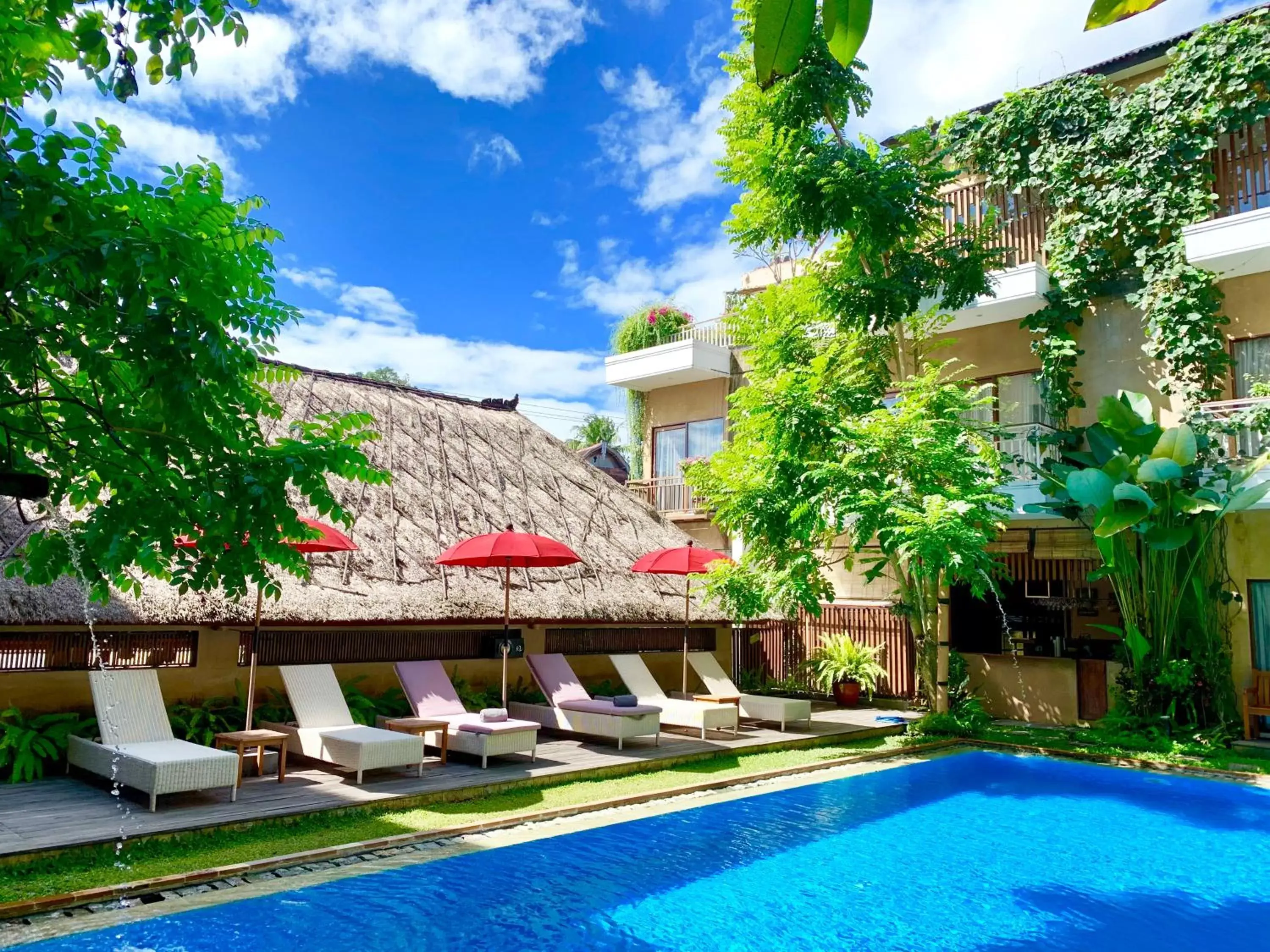 Pool view in Hotel Puriartha Ubud - CHSE Certified