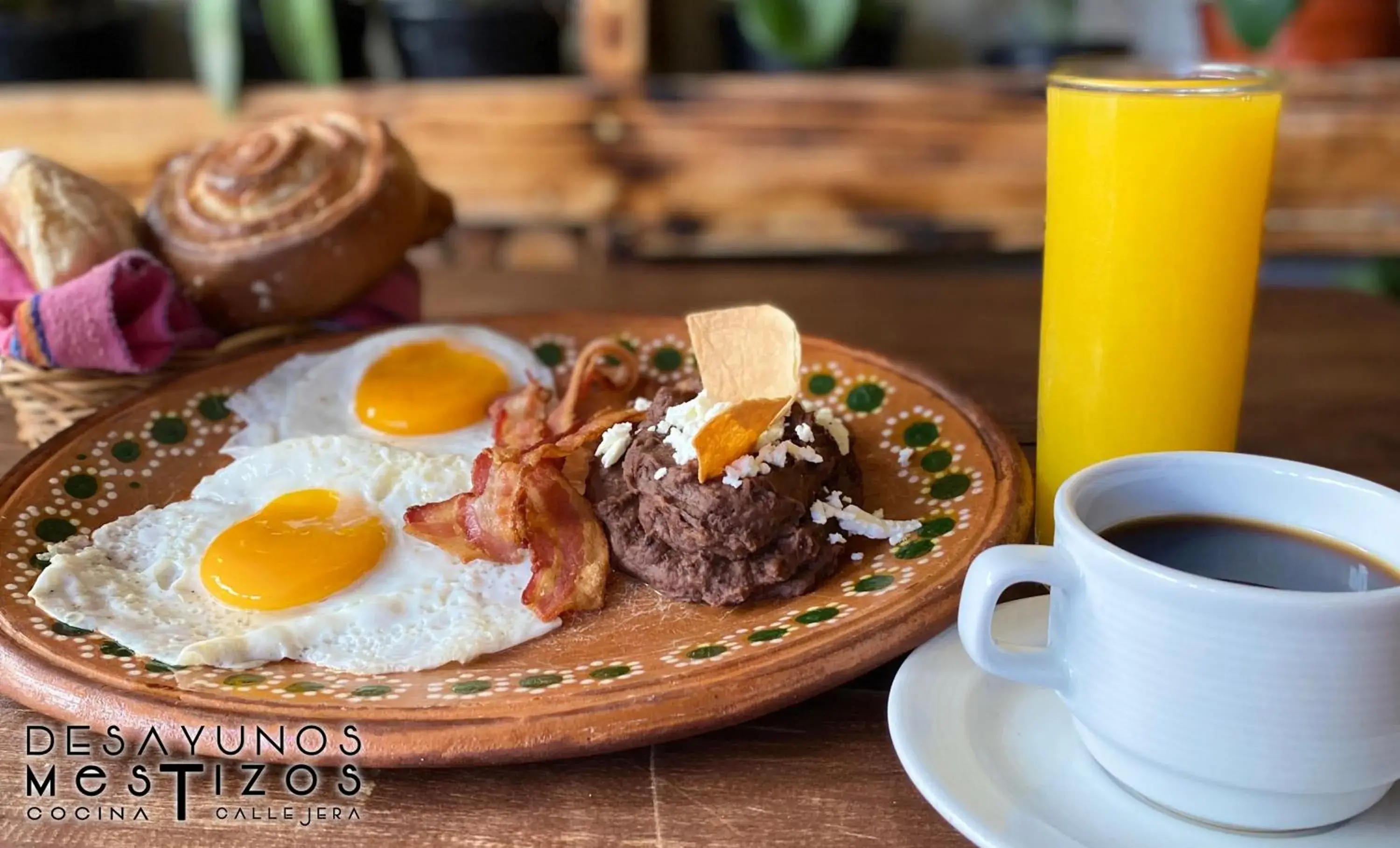 American breakfast in Tierra maya Hotel & Sanctuary