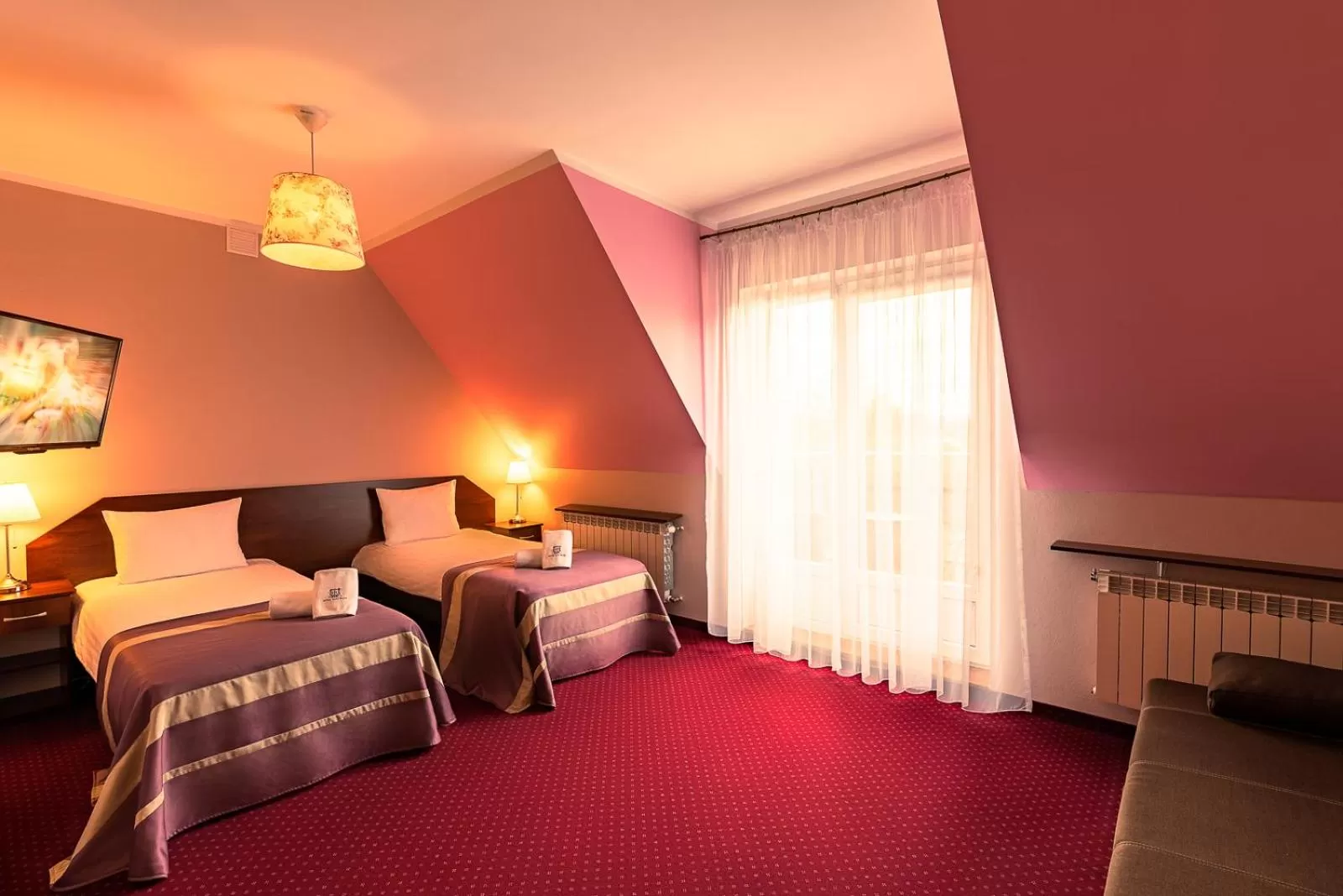 Bed in Hotel Kasztelan