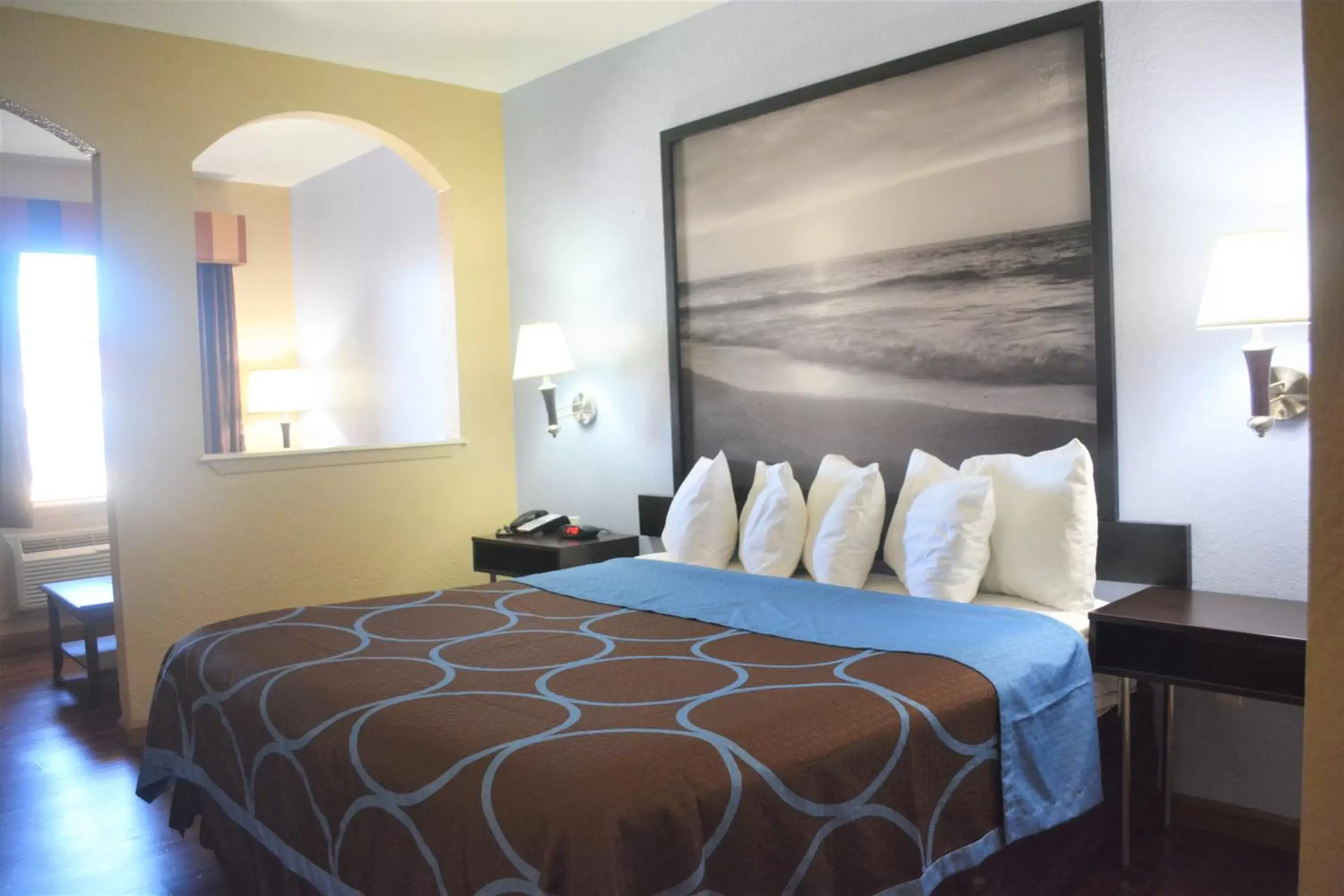 Bed in Super 8 by Wyndham Galveston