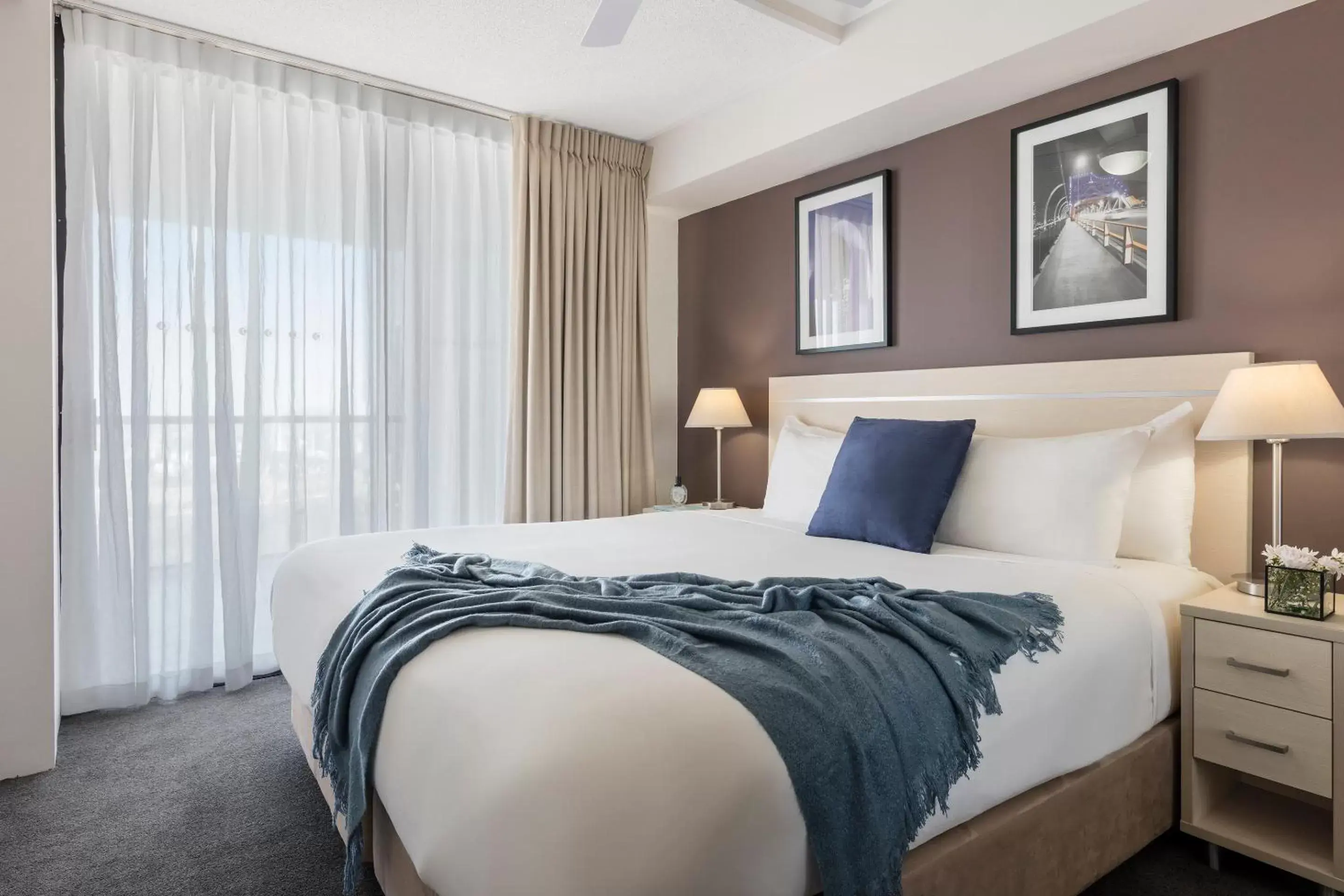 Bed in iStay River City Brisbane