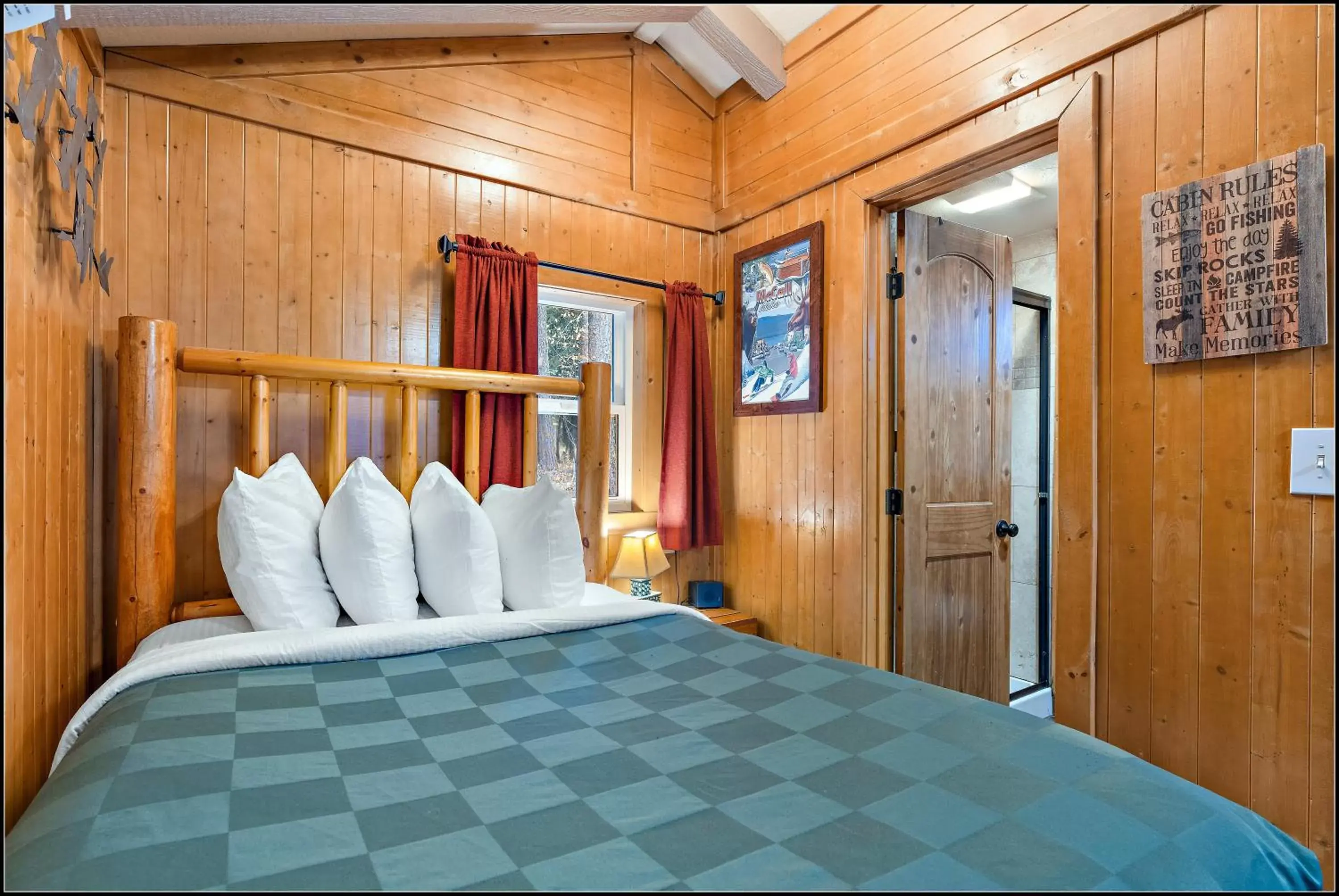 Bed in Brundage Bungalows