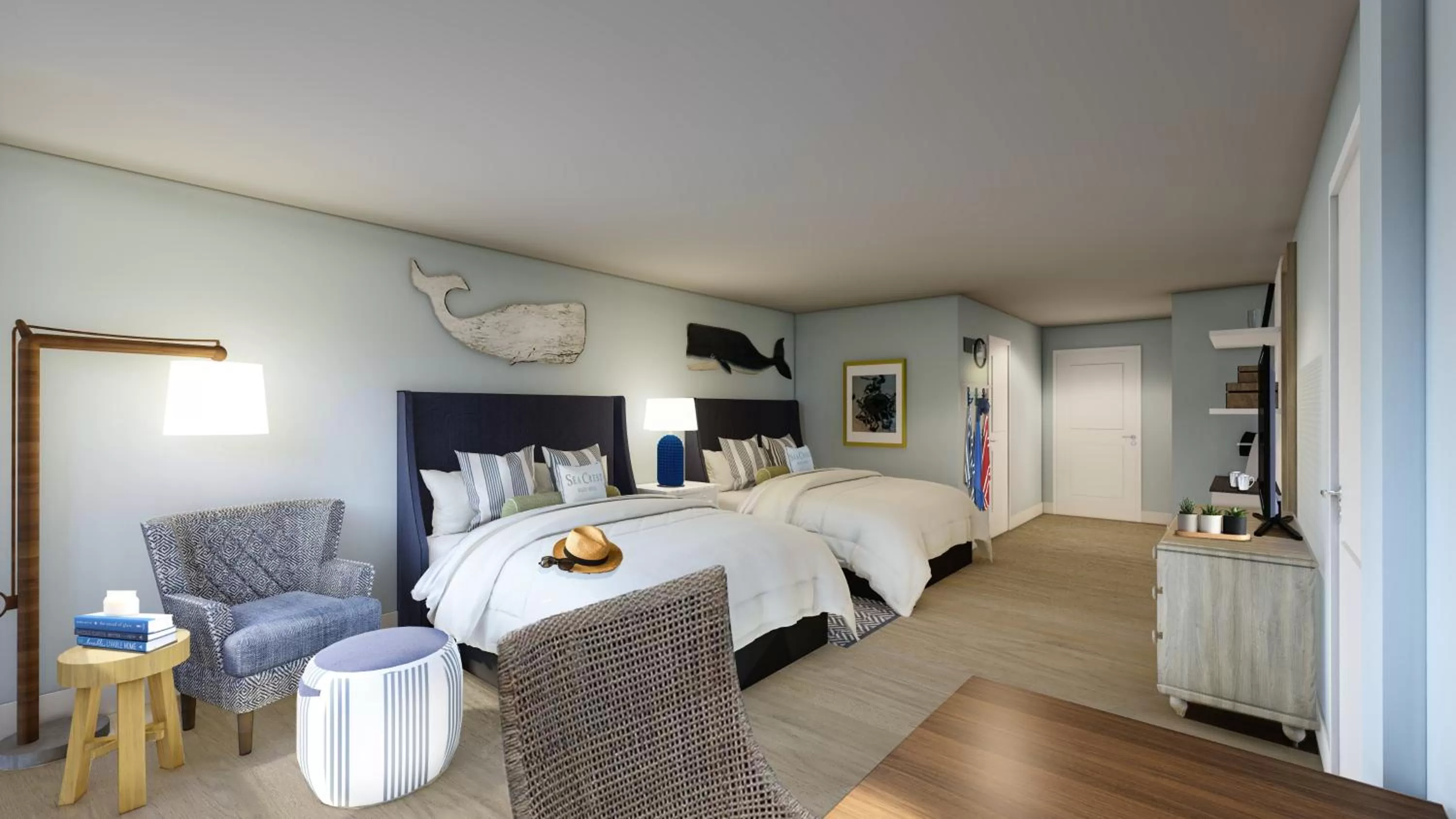 Double Room with Two Double Beds and Sun Deck in Sea Crest Beach Hotel