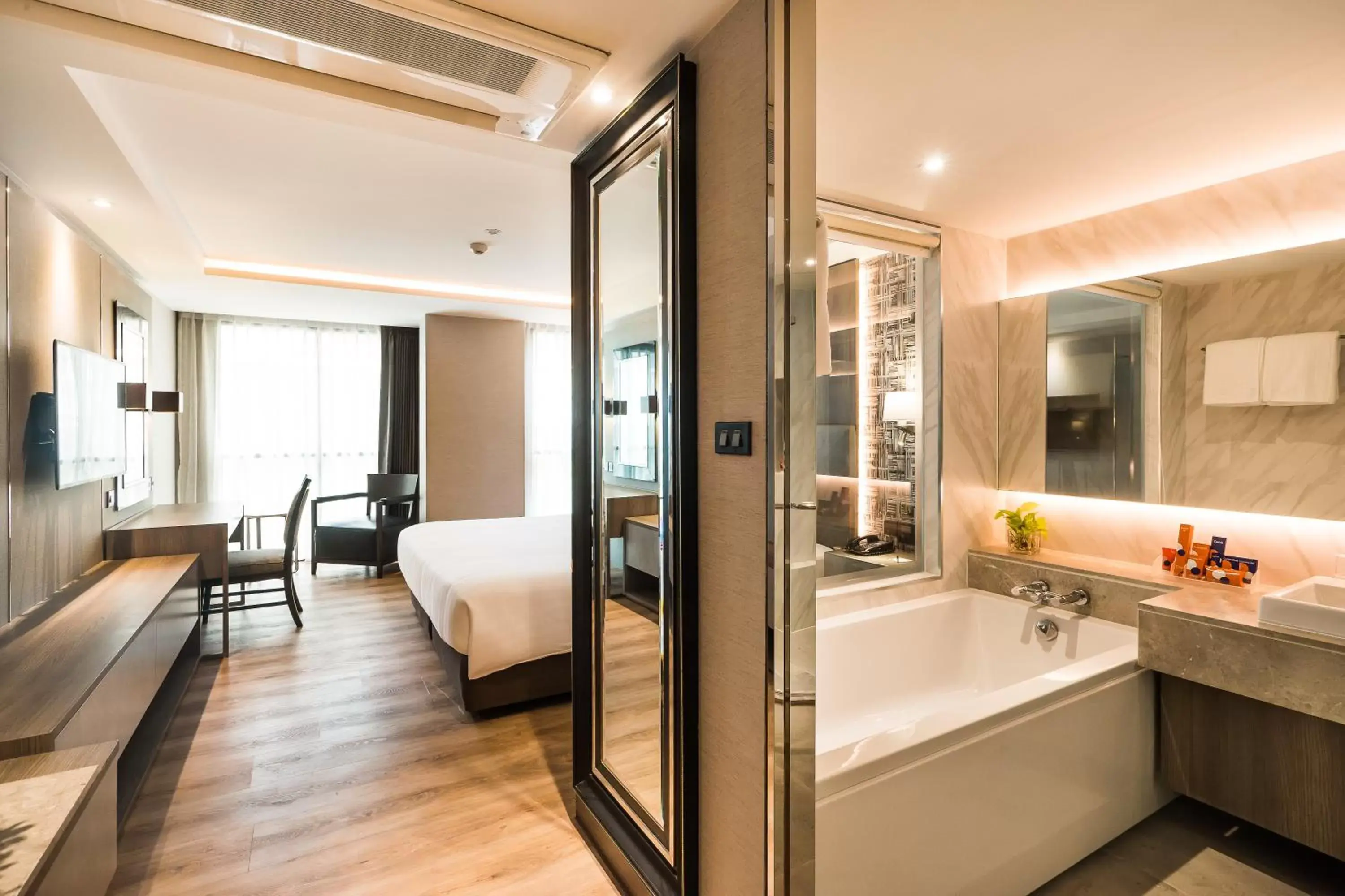 Bedroom, Bathroom in Citrus Suites Sukhumvit 6 by Compass Hospitality