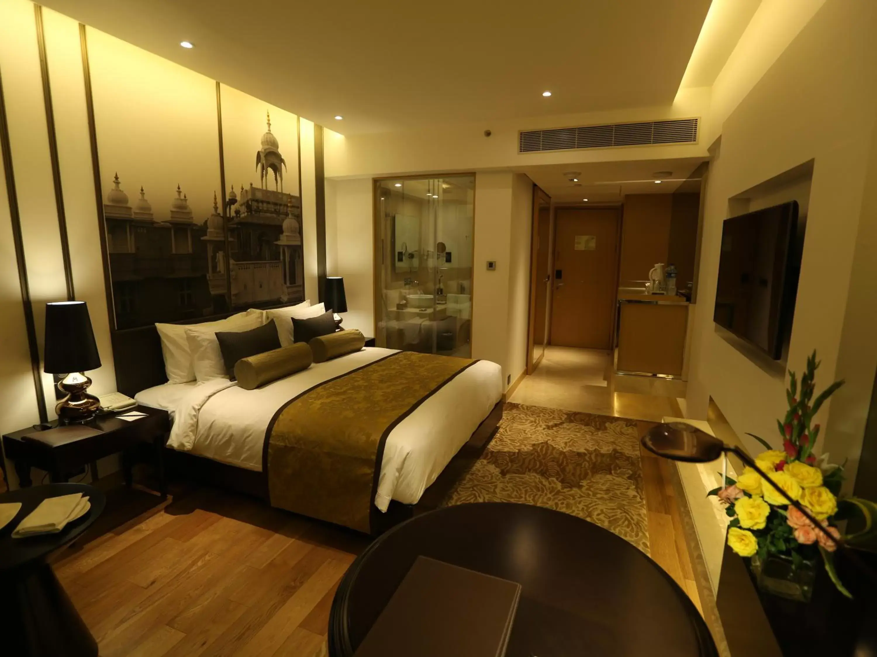 Bed in Pride Plaza Hotel, Aerocity New Delhi