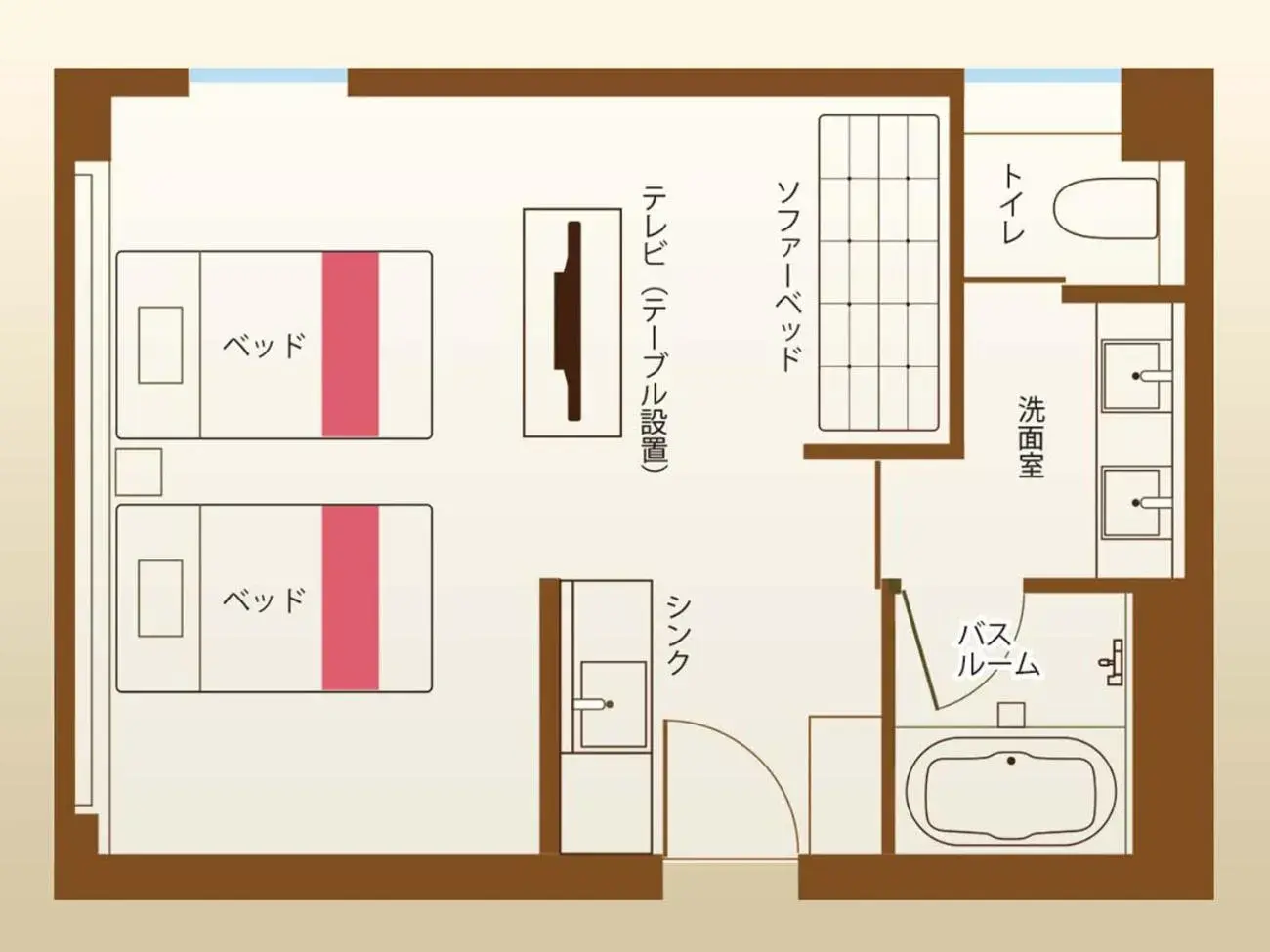 Floor Plan in Hotel Okinawa With Sanrio Characters
