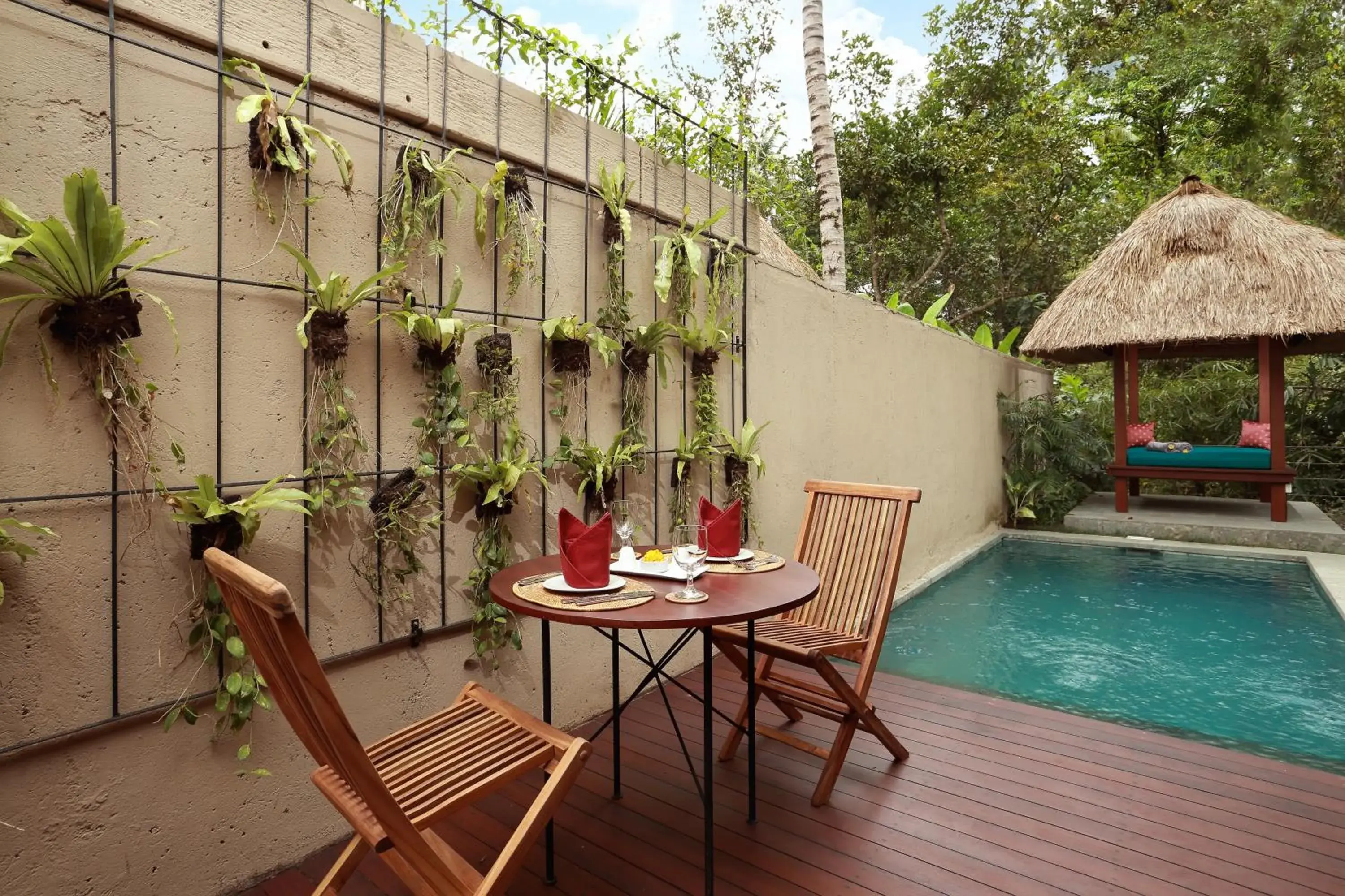 Seating area in Temuku Villas Ubud - CHSE Certified