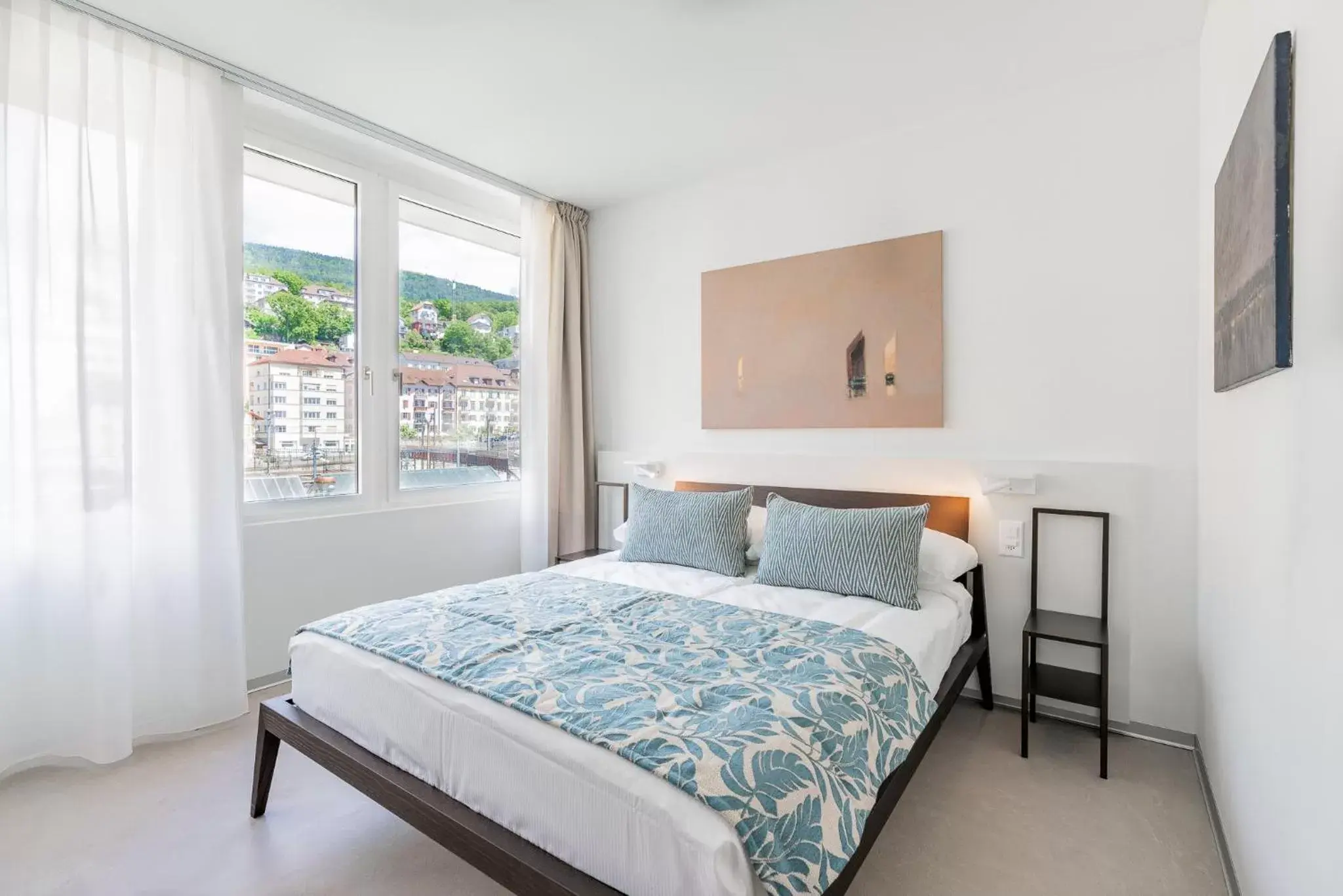 Bedroom, Bed in Hôtel Alpes & Lac