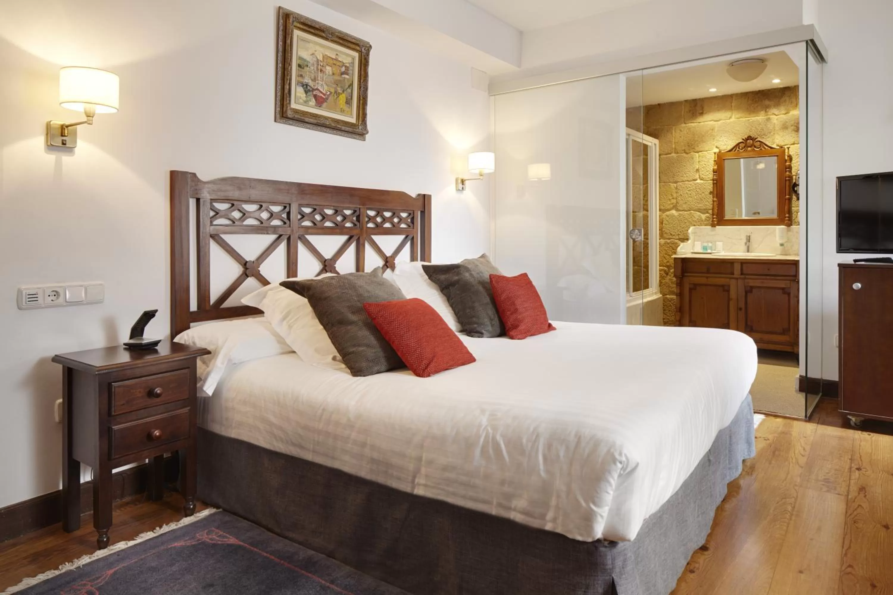 Bedroom, Bed in Saiaz Getaria Hotela