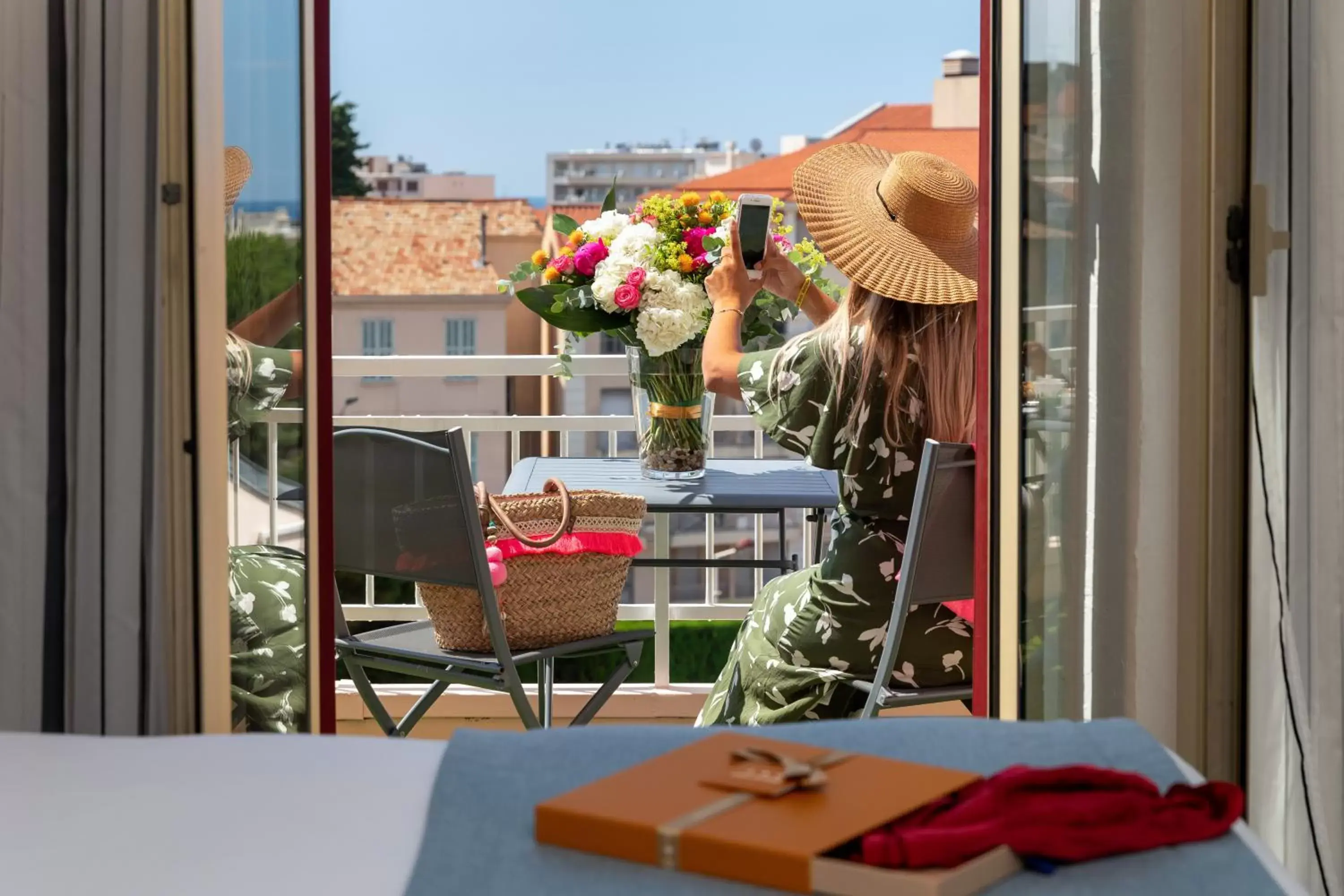 Balcony/Terrace in The Originals Boutique, Hôtel des Orangers, Cannes (Inter-Hotel)