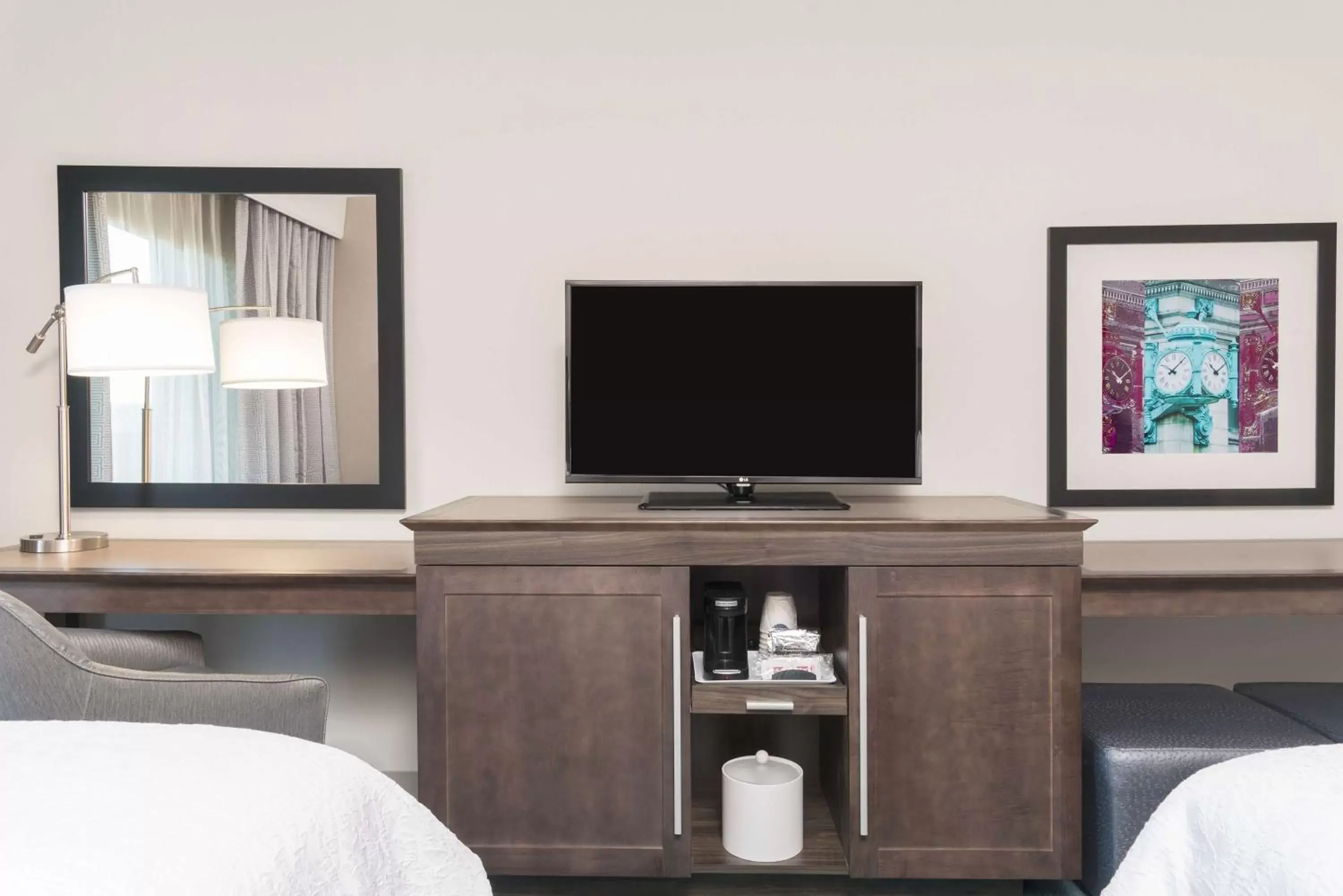 Bedroom, TV/Entertainment Center in Hampton Inn & Suites by Hilton Chicago Schaumburg IL